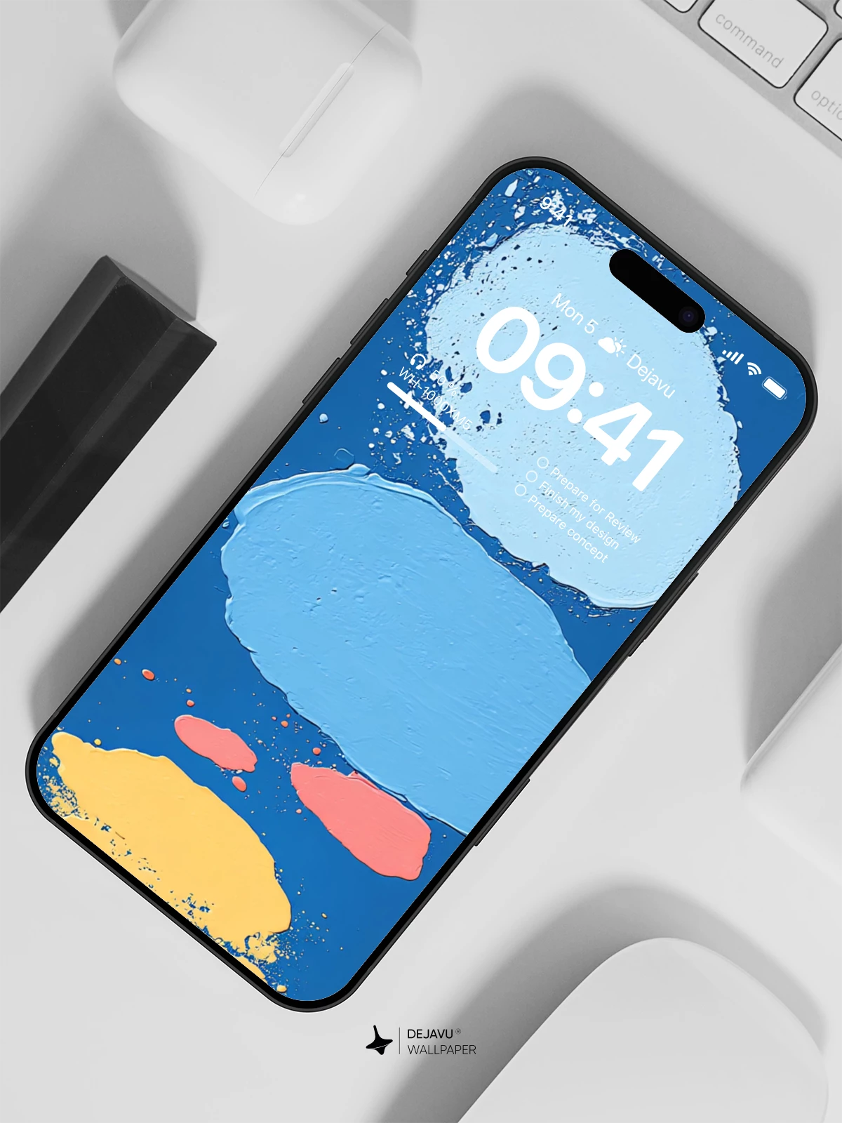 Abstract Blue Watercolor Splash Wallpaper 4K for iPhone Lock Screen