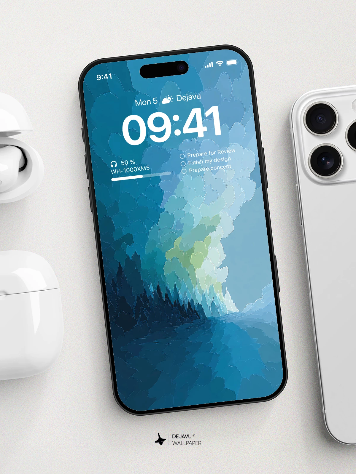 Blue Forest Mountain Wallpaper 4K for iPhone Lock Screen