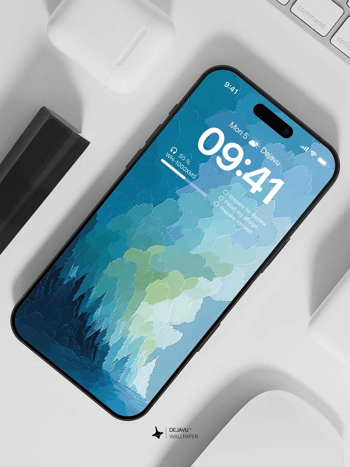 Blue Forest Mountain Wallpaper 4K for iPhone Lock Screen