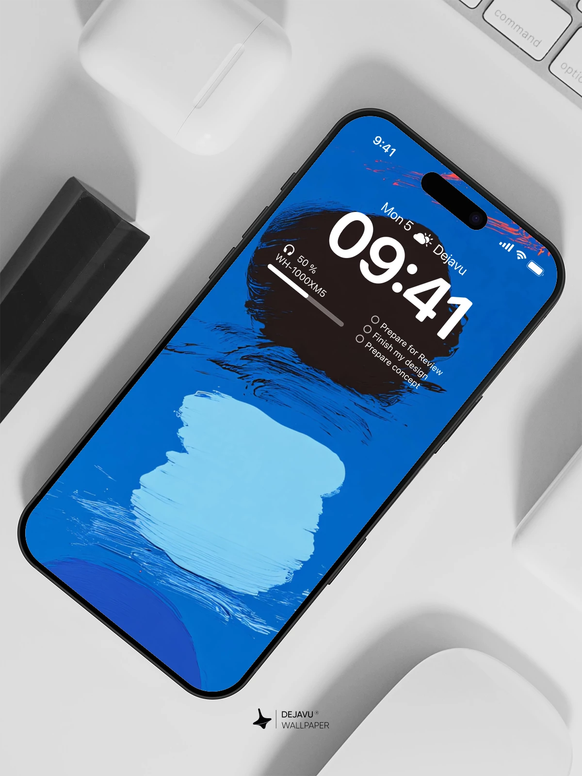 Minimal Blue Red Abstract Wallpaper 4K for iPhone Lock Screen