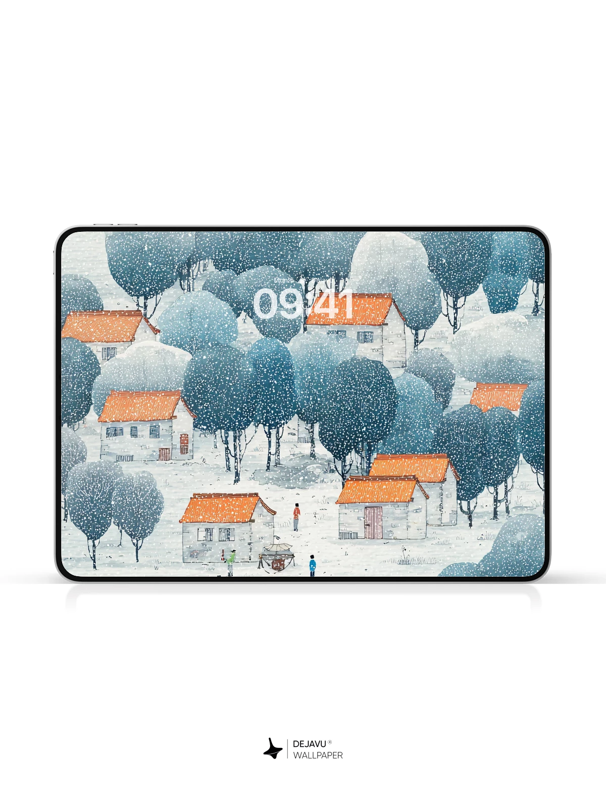Snowy Village Landscape Wallpaper 4K for iPhone Lock Screen