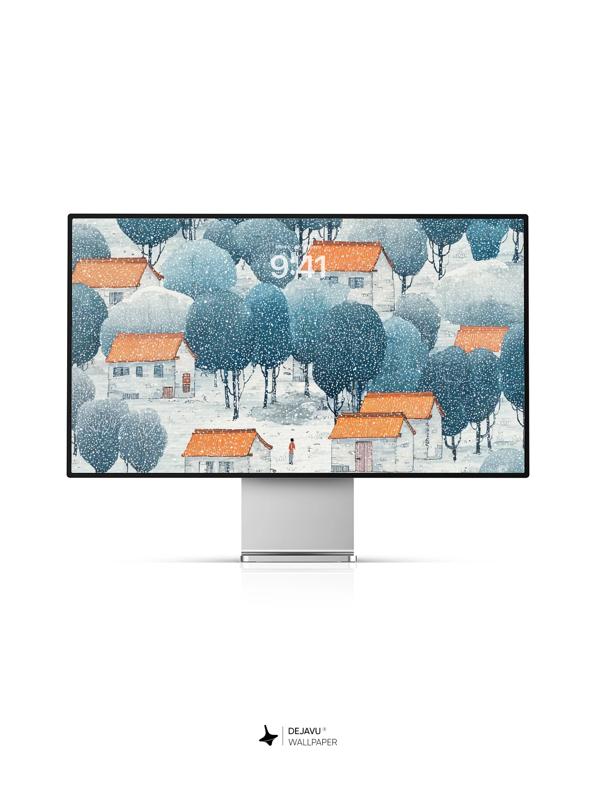 Snowy Village Landscape Wallpaper 4K for iPhone Lock Screen