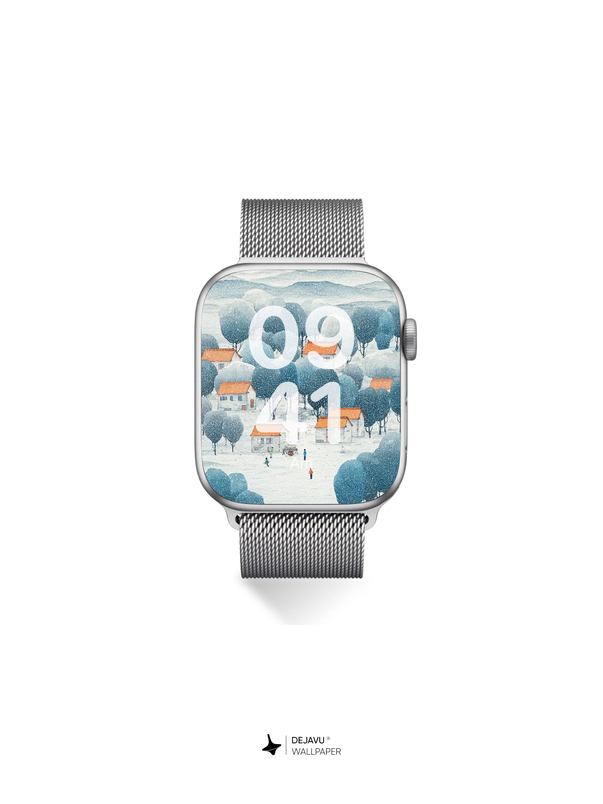 Snowy Village Landscape Wallpaper 4K for iPhone Lock Screen