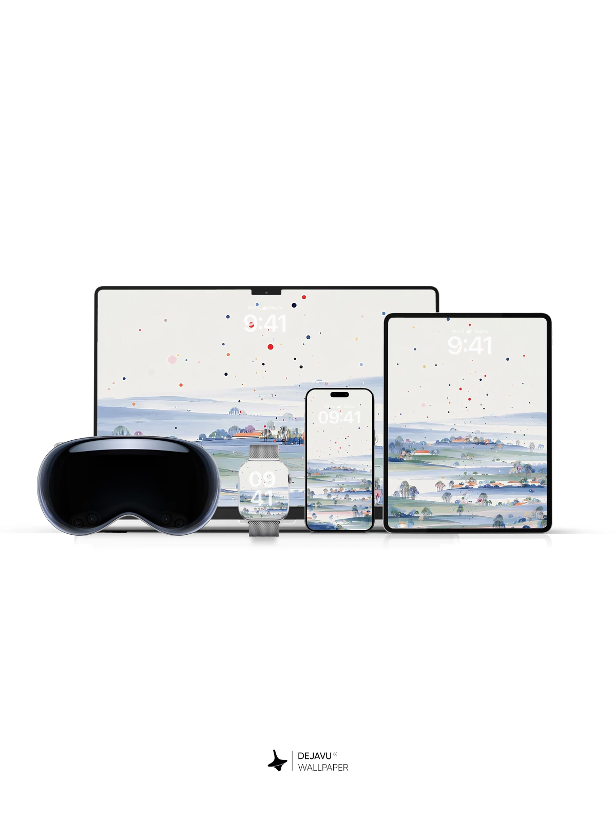 Abstract Dot Landscape Wallpaper 4K for iPhone Lock Screen