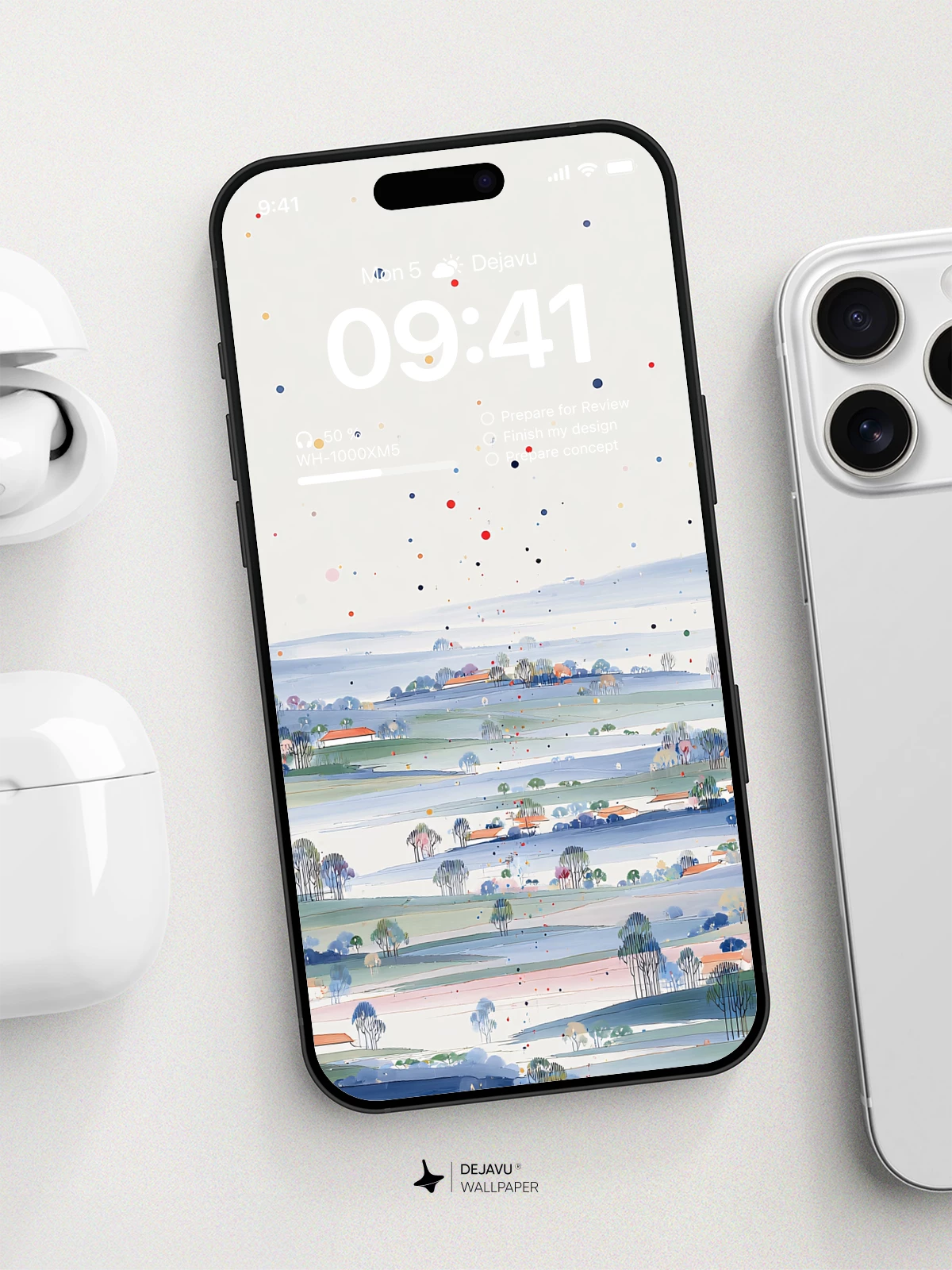 Abstract Dot Landscape Wallpaper 4K for iPhone Lock Screen