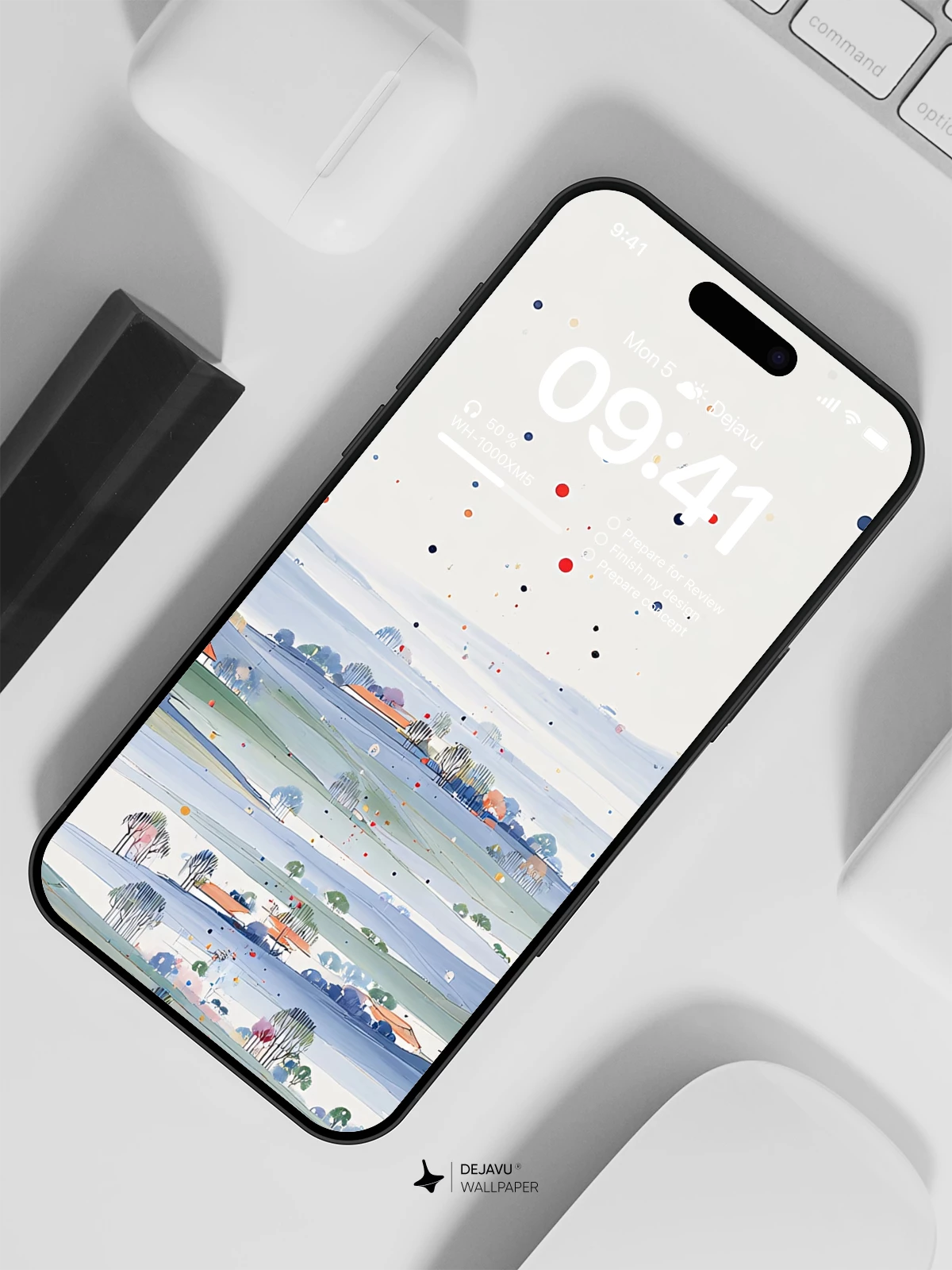 Abstract Dot Landscape Wallpaper 4K for iPhone Lock Screen