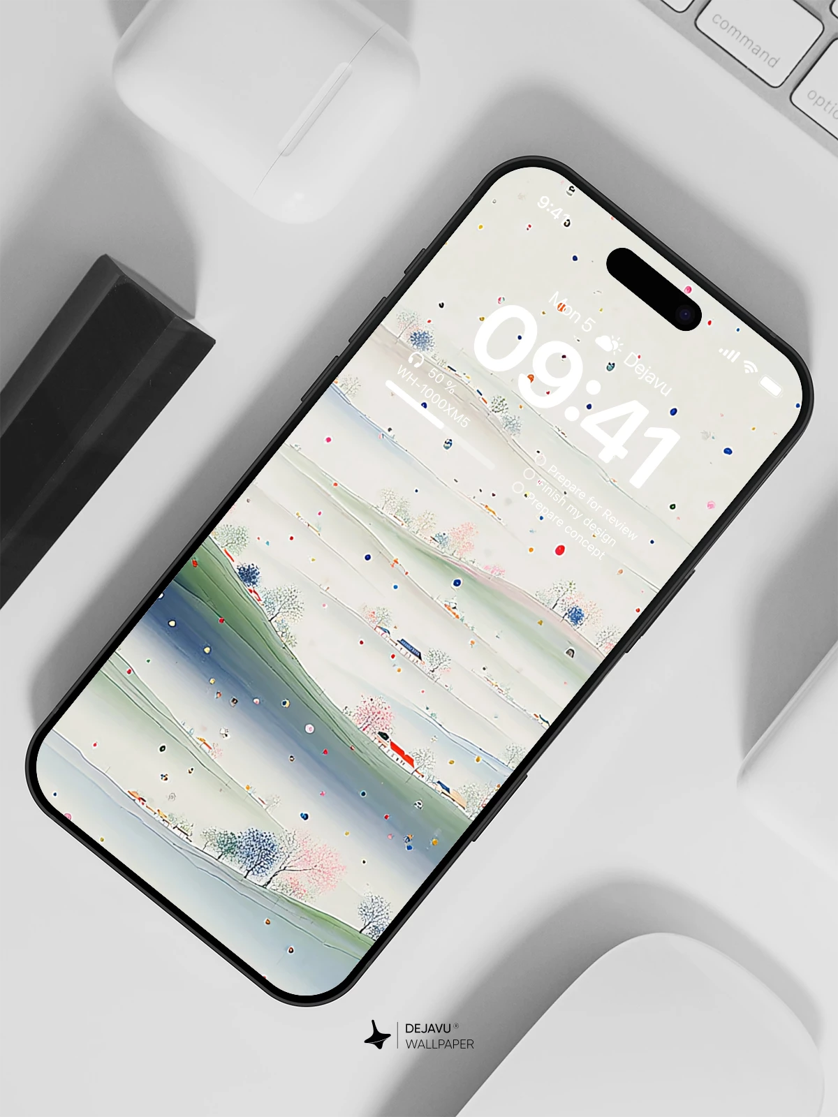 Pastel Hillside Scenery Wallpaper 4K for iPhone Lock Screen