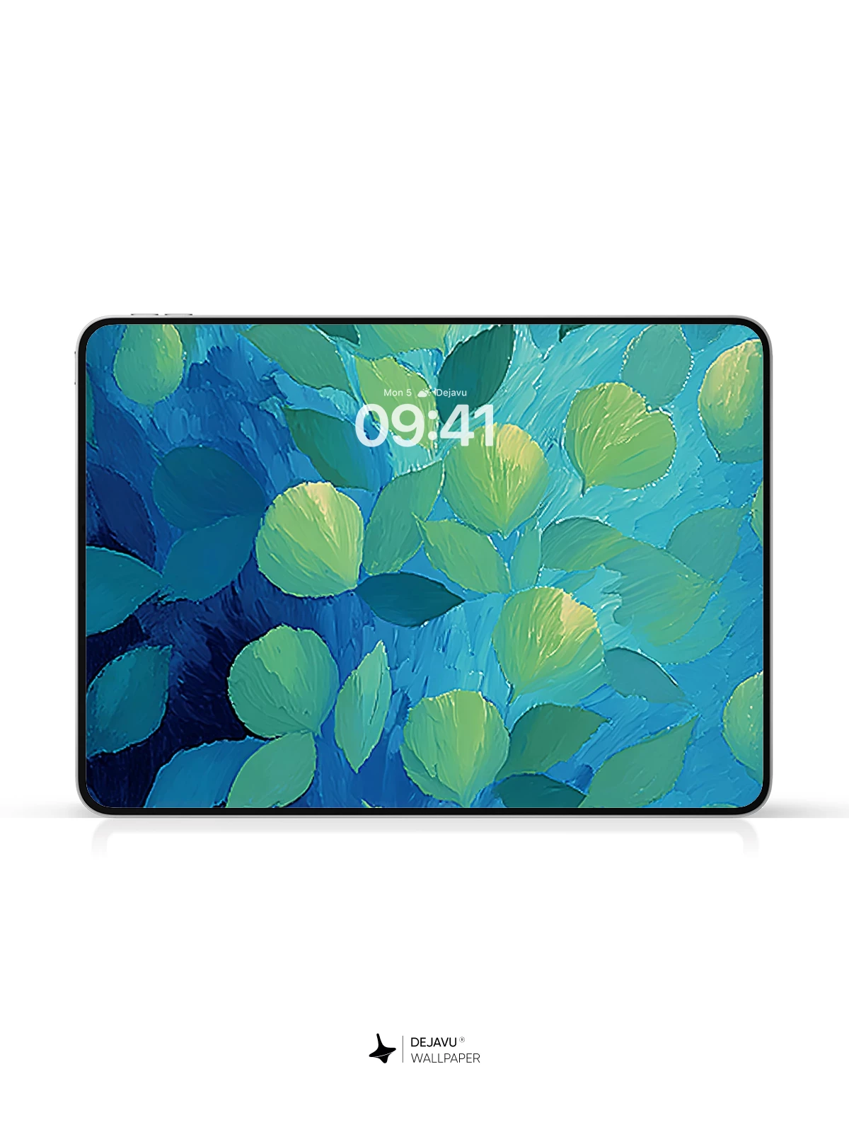 Abstract Green and Blue Leaf Wallpaper 4K for iPhone Lock Screen
