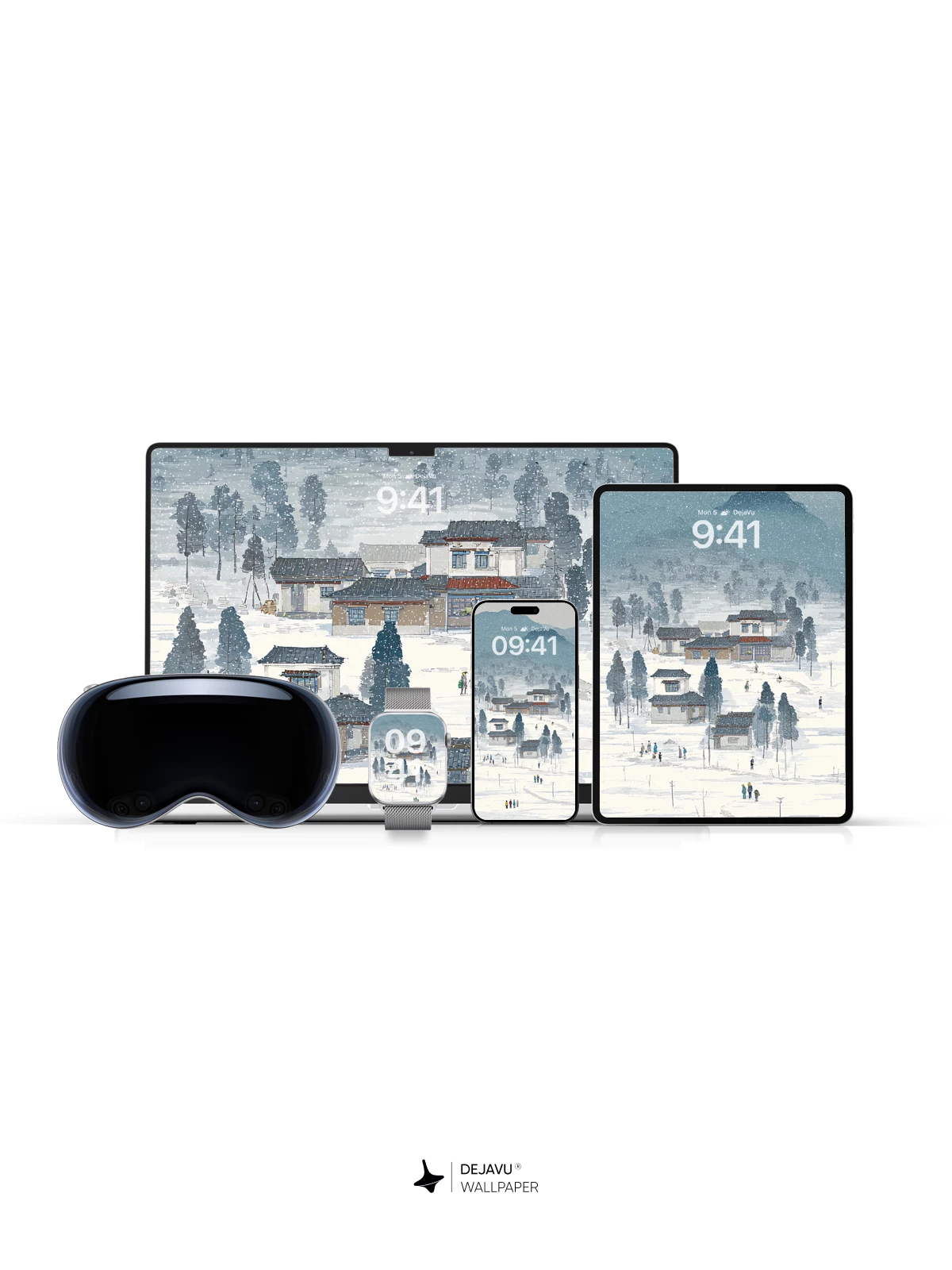 Snowy Village Wallpaper 4K for iPhone Lock Screen