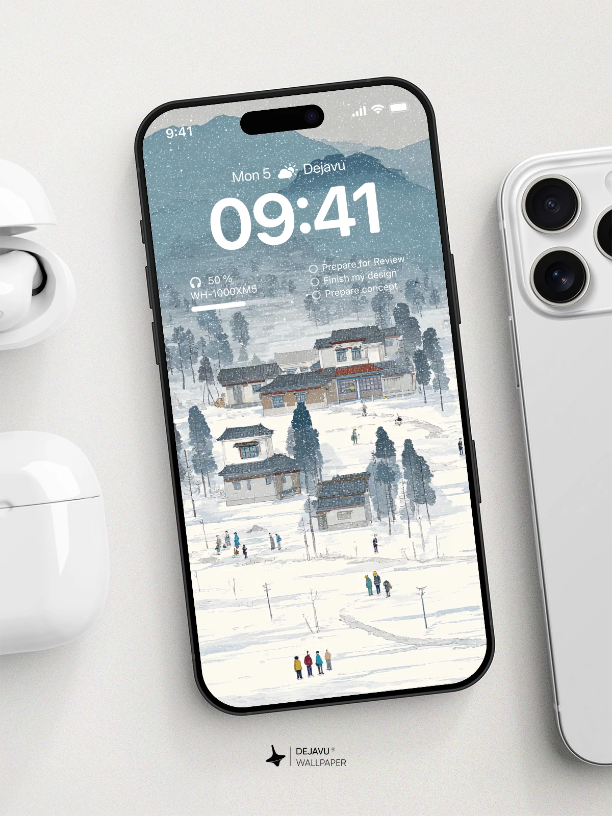 Snowy Village Wallpaper 4K for iPhone Lock Screen