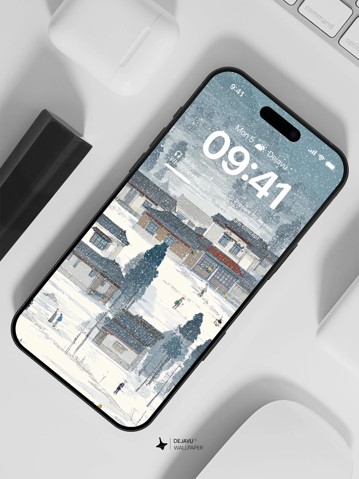 Snowy Village Wallpaper 4K for iPhone Lock Screen