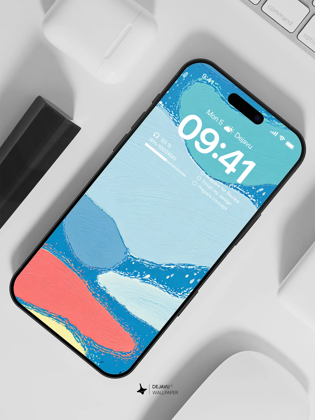 Abstract Blue and Red Shapes Wallpaper 4K for iPhone Lock Screen