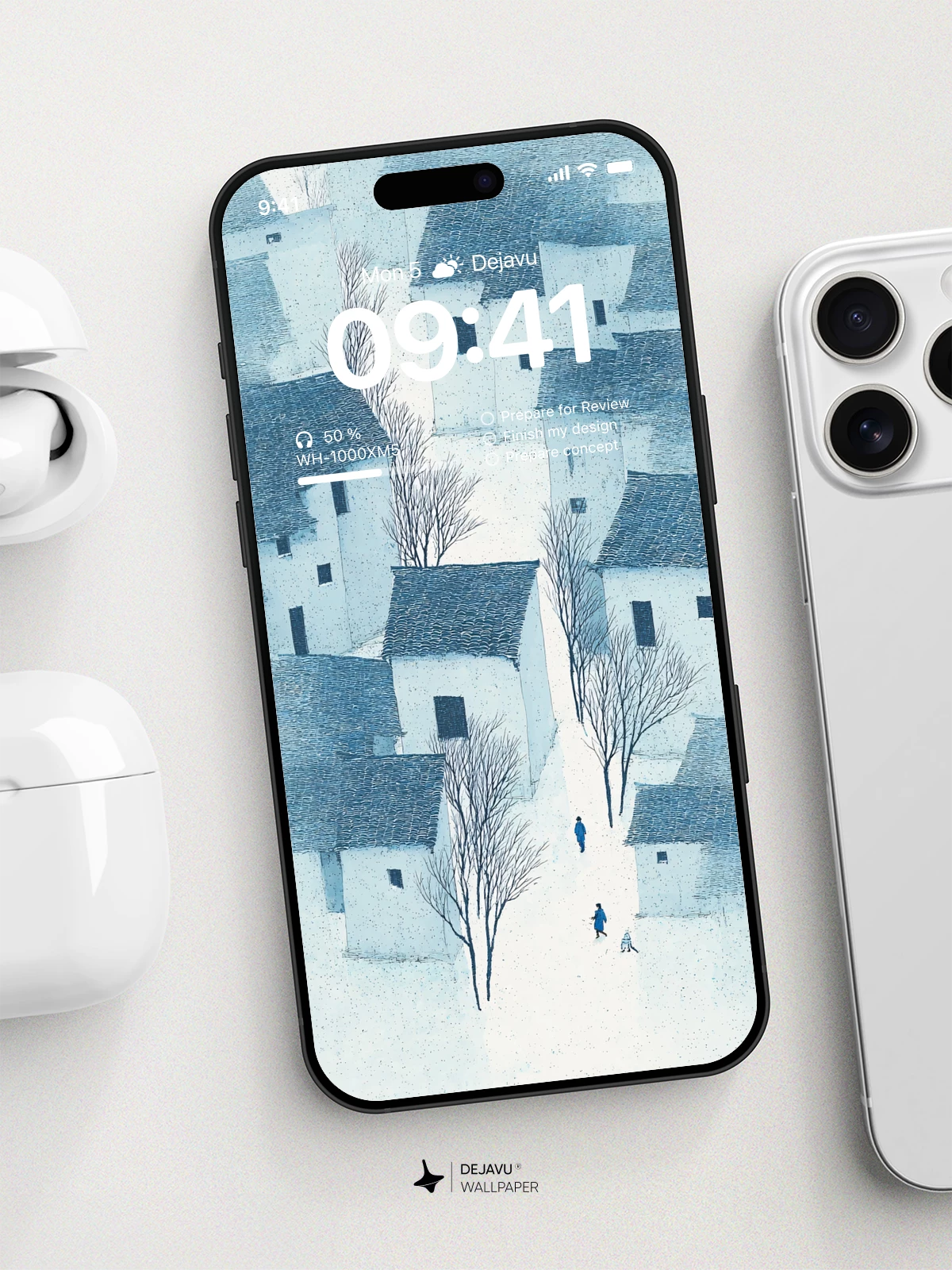 Minimal Village Wallpaper 4K for iPhone Lock Screen