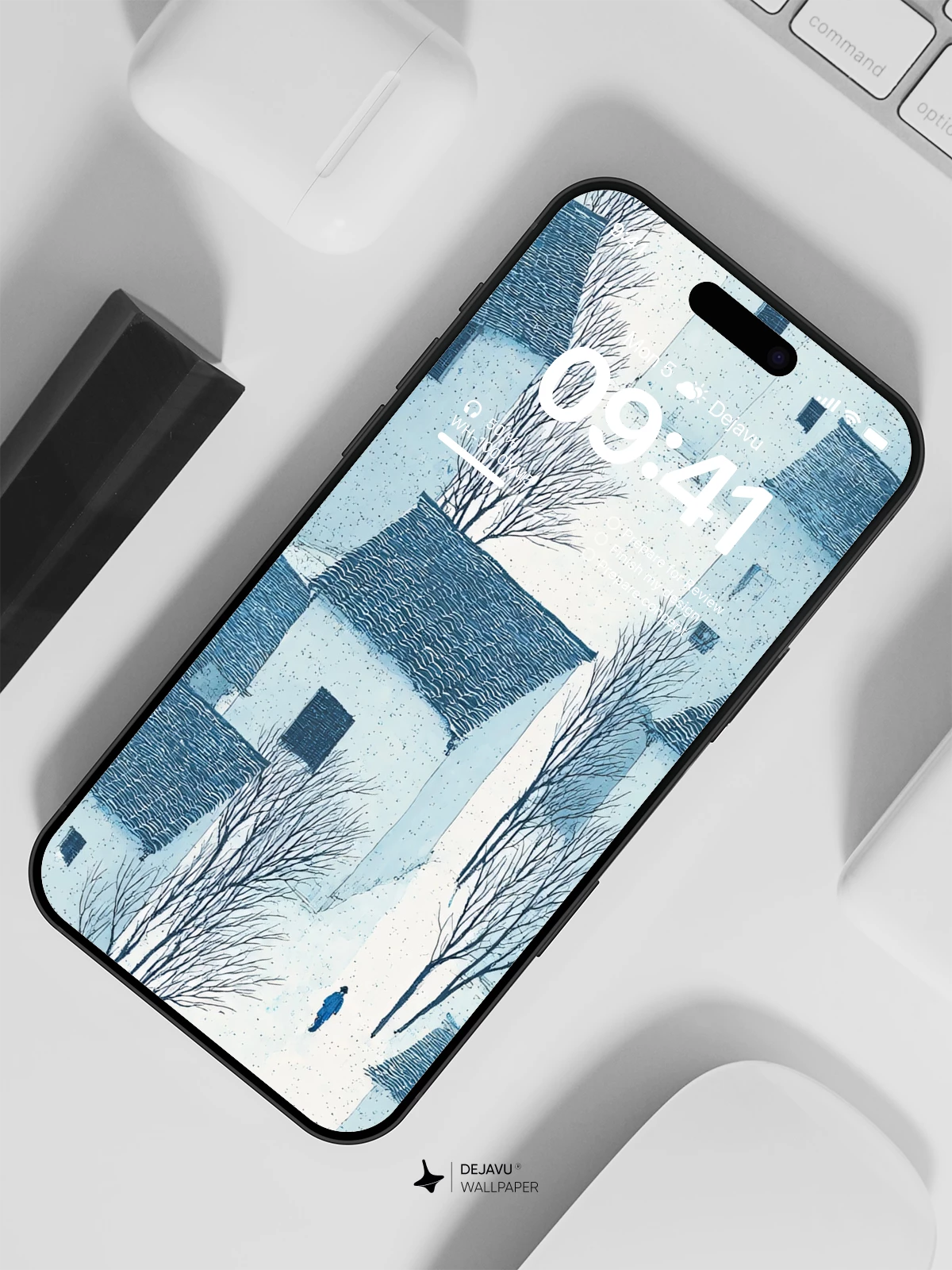 Minimal Village Wallpaper 4K for iPhone Lock Screen