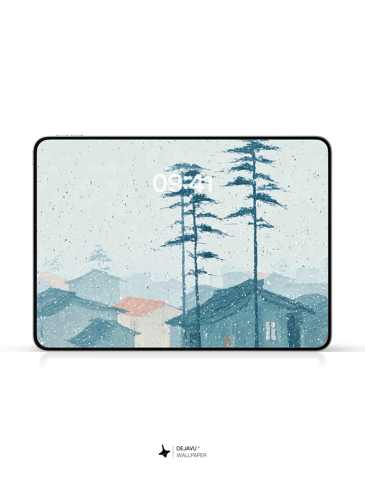 Winter Village Snowfall Wallpaper 4K for iPhone Lock Screen