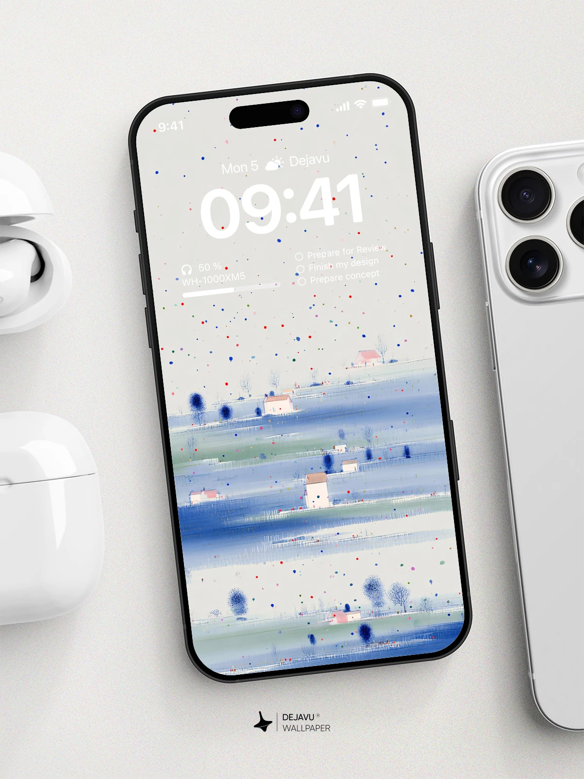 Abstract Blue Landscape Wallpaper 4K for iPhone Lock Screen