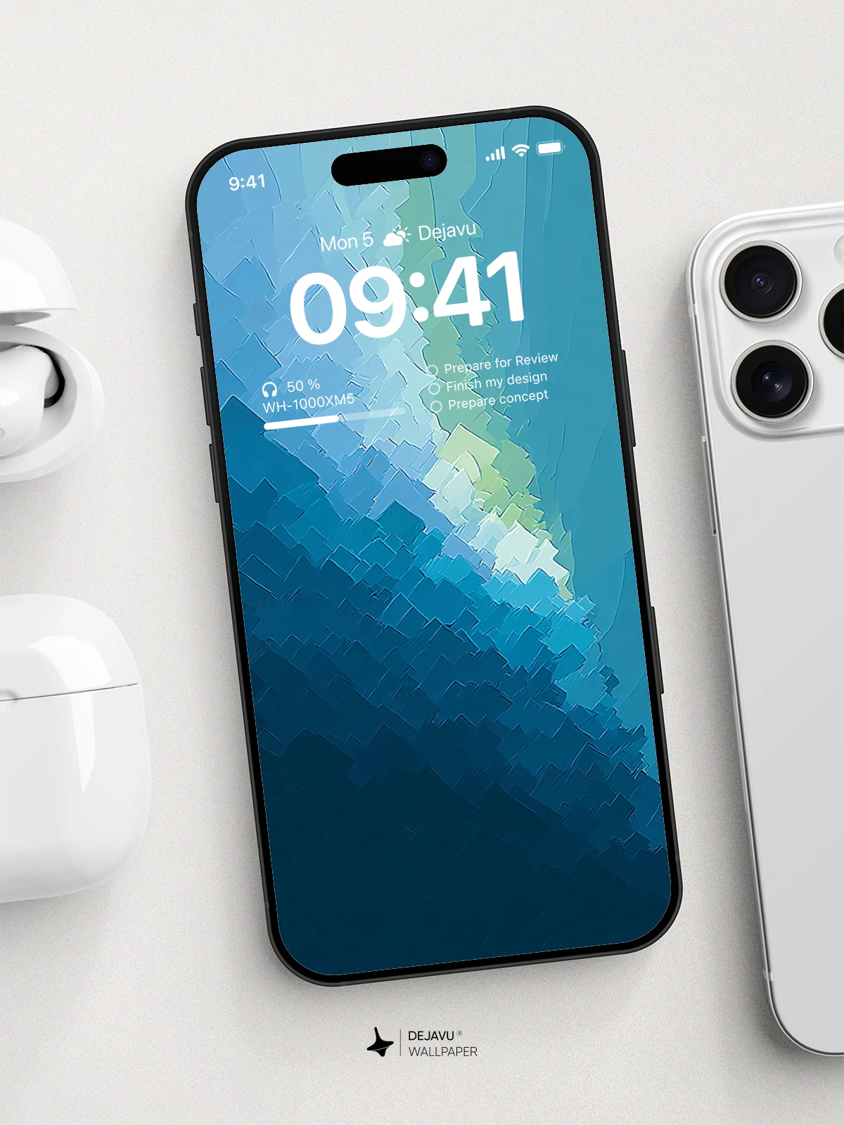Abstract Blue Gradient Wallpaper 4K for iPhone Lock Screen