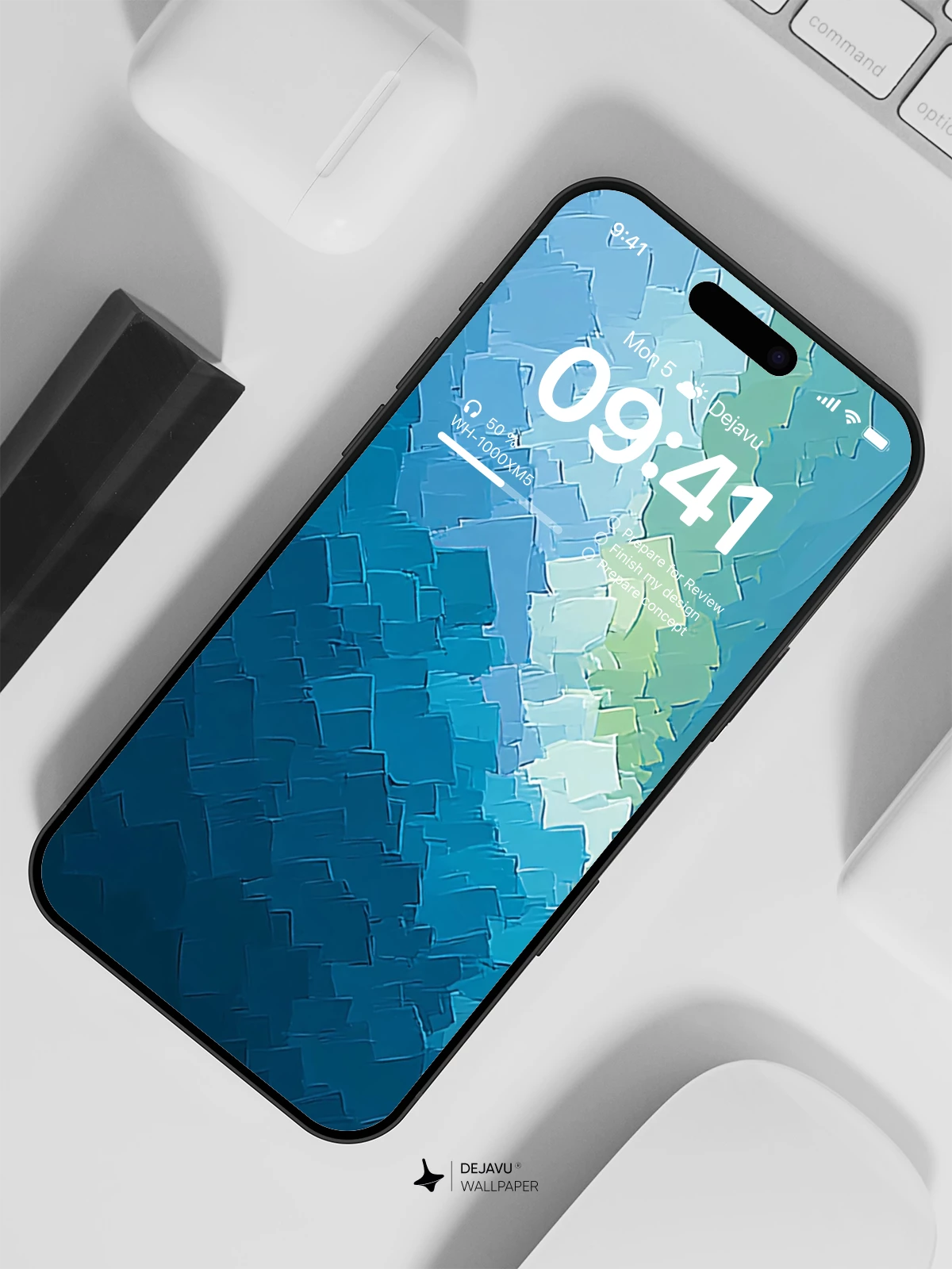 Abstract Blue Gradient Wallpaper 4K for iPhone Lock Screen