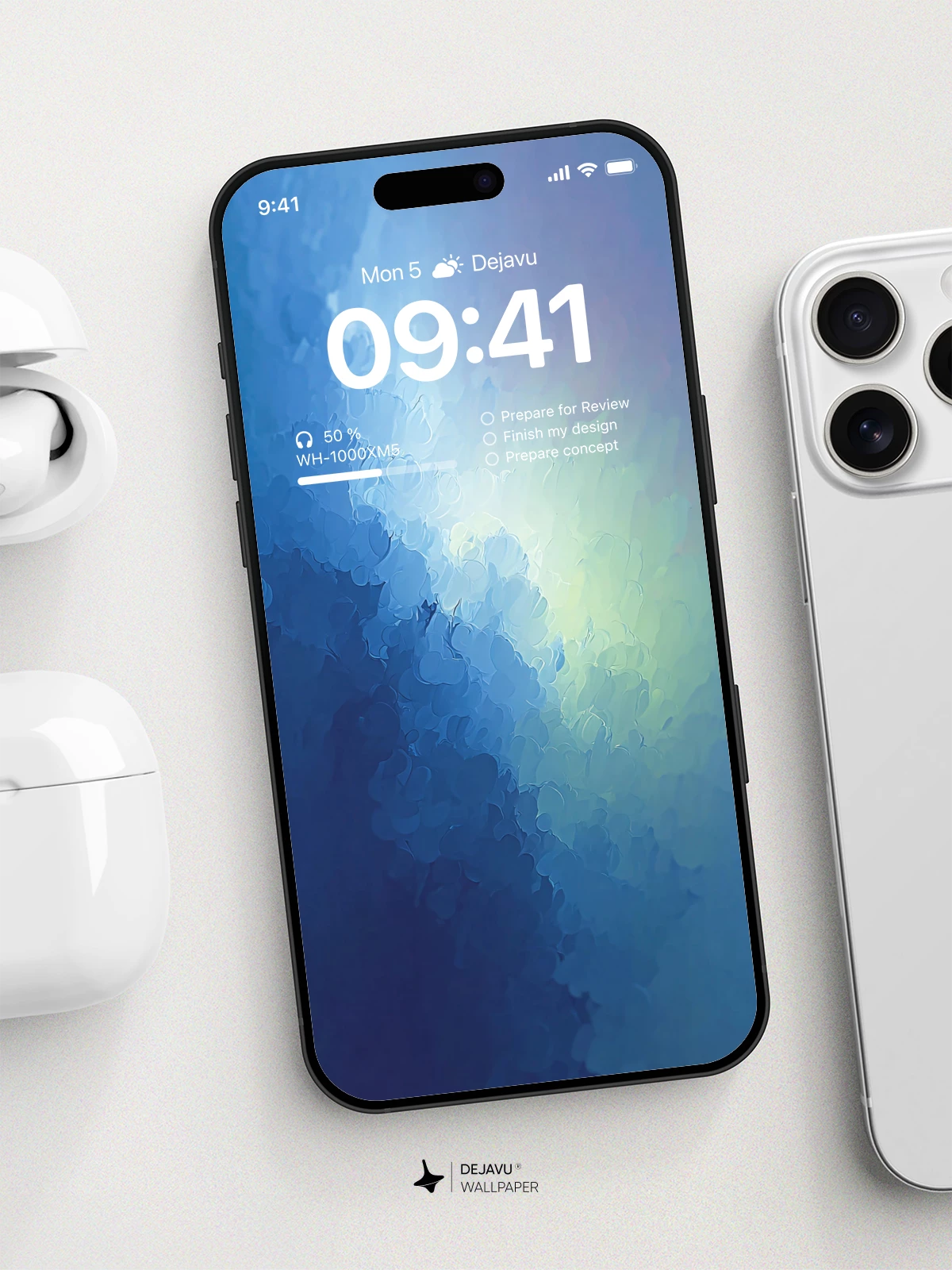Abstract Blue Light Wallpaper 4K for iPhone Lock Screen