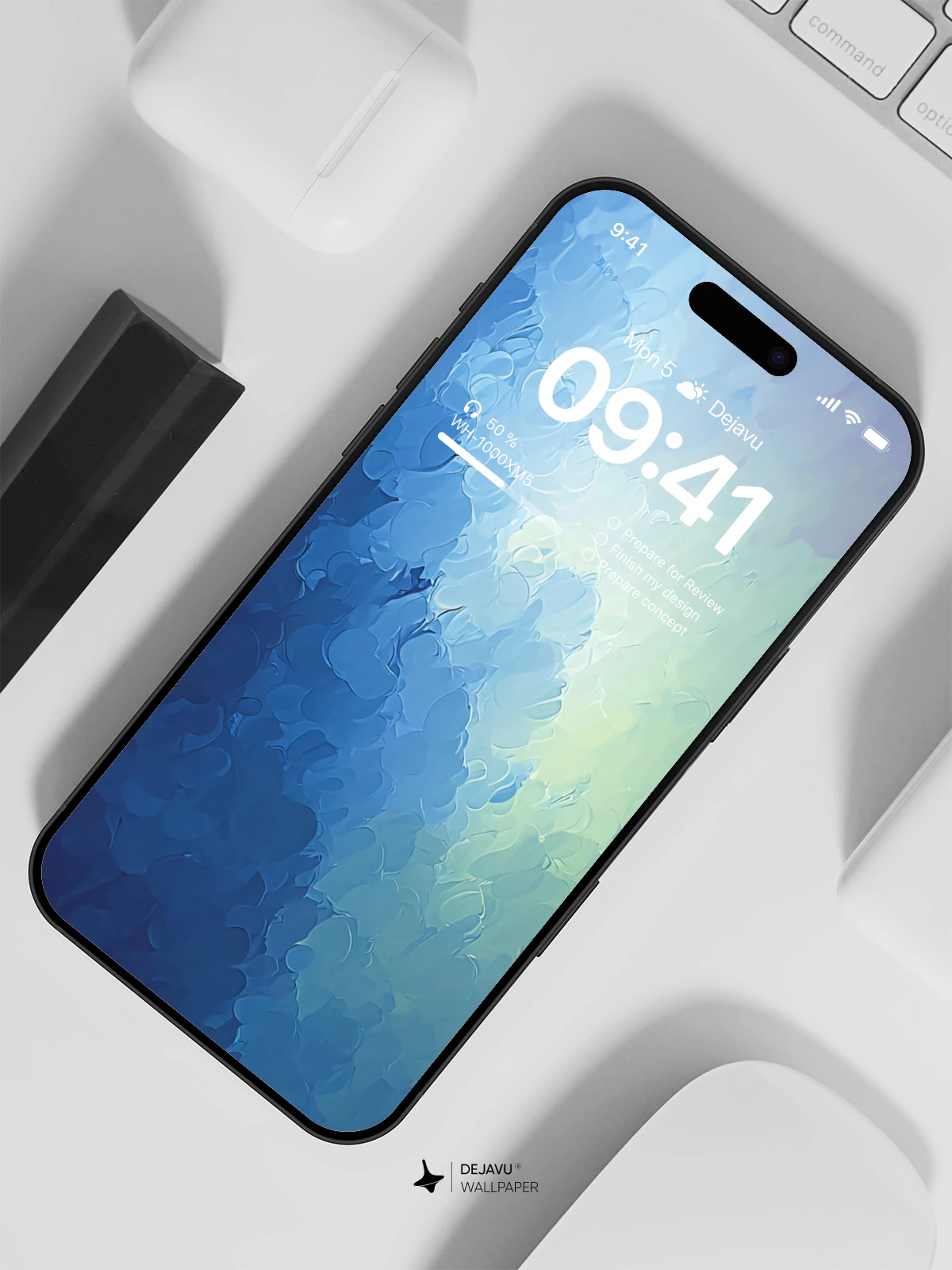 Abstract Blue Light Wallpaper 4K for iPhone Lock Screen