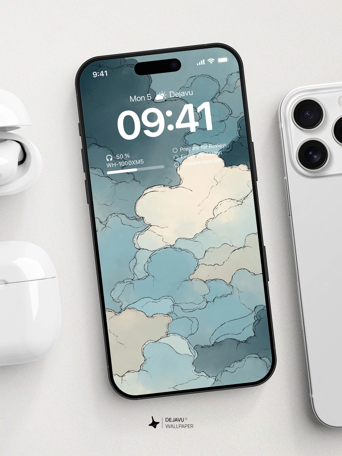 Blue Clouds Wallpaper 4K for iPhone Lock Screen