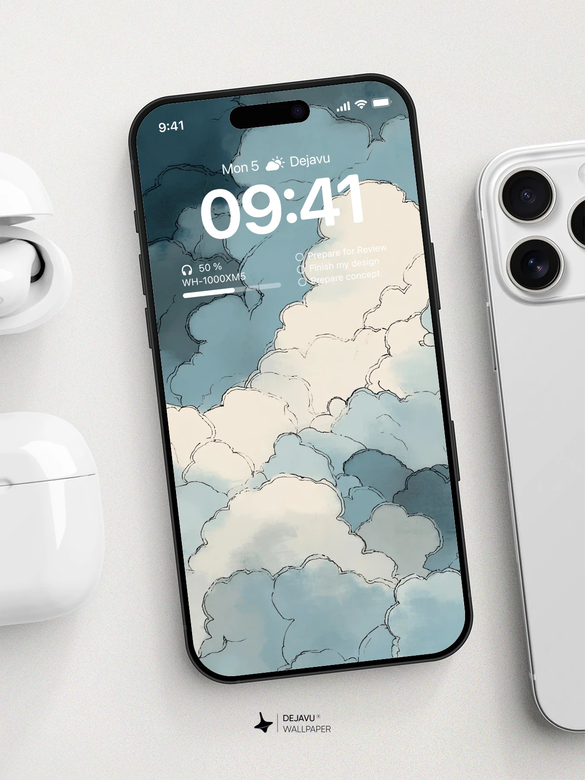 Blue Clouds Wallpaper 4K for iPhone Lock Screen
