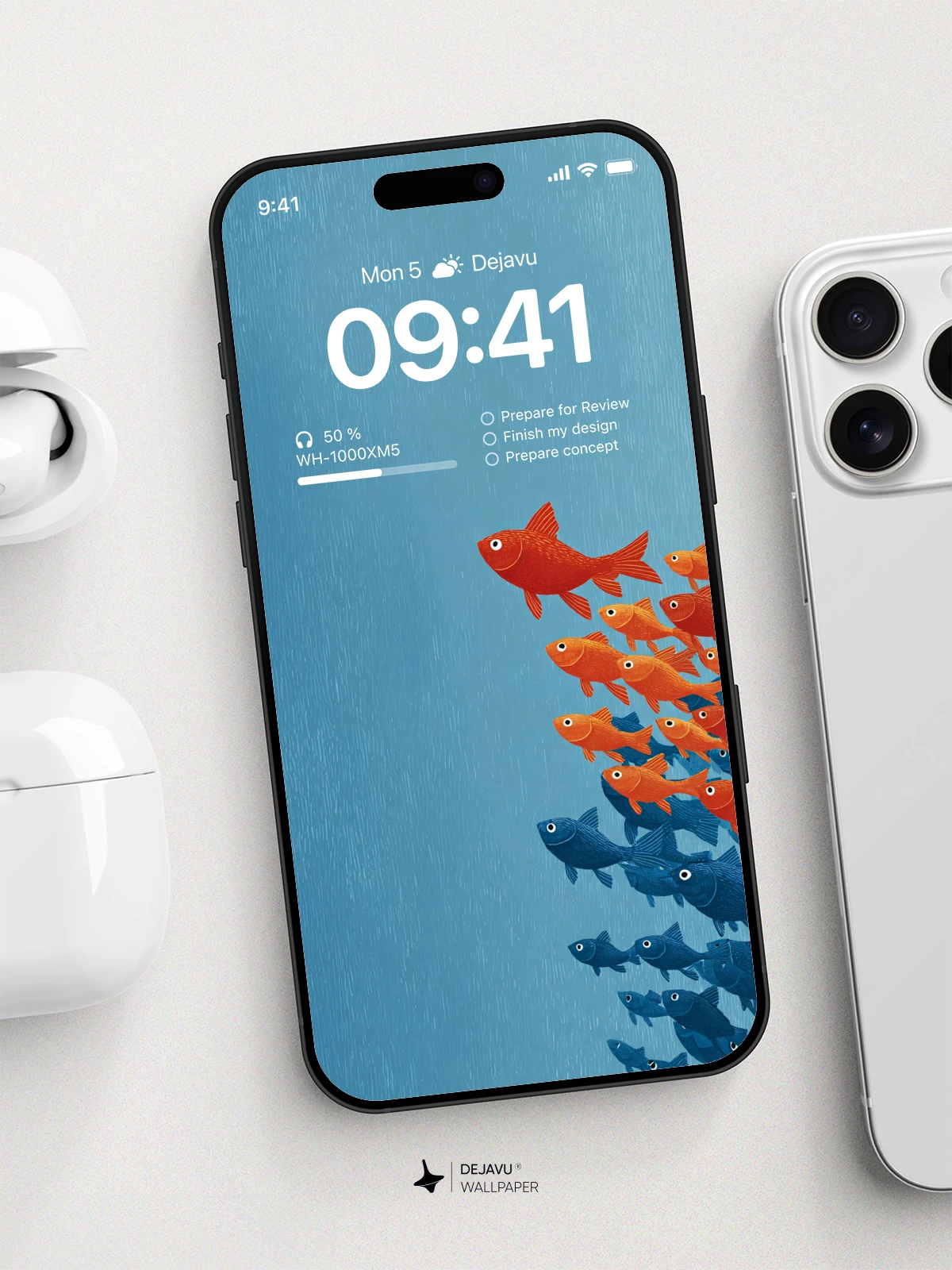 Colorful Fish School Wallpaper 4K for iPhone Lock Screen