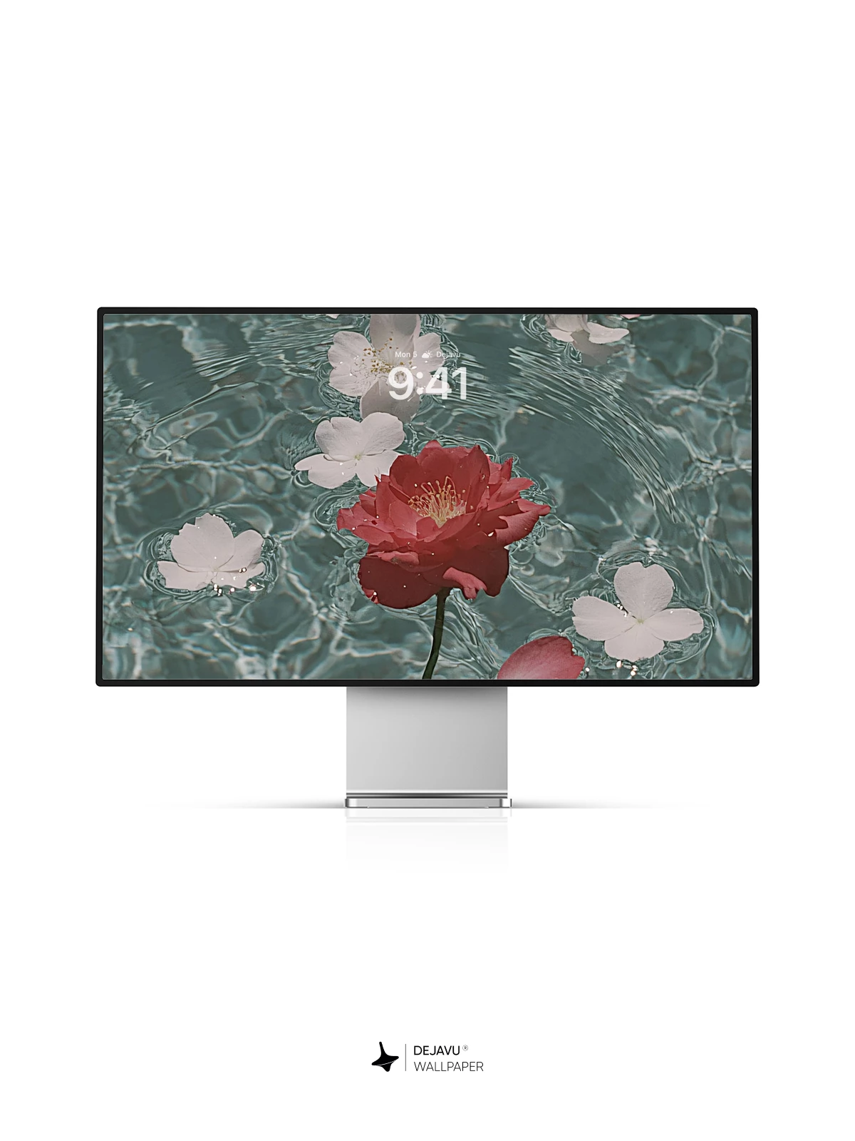 Floating Red and White Petals Wallpaper 4K for iPhone Lock Screen