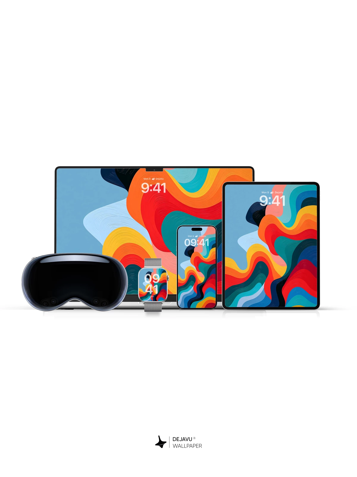 Abstract Colorful Waves Wallpaper 4K for iPhone Lock Screen