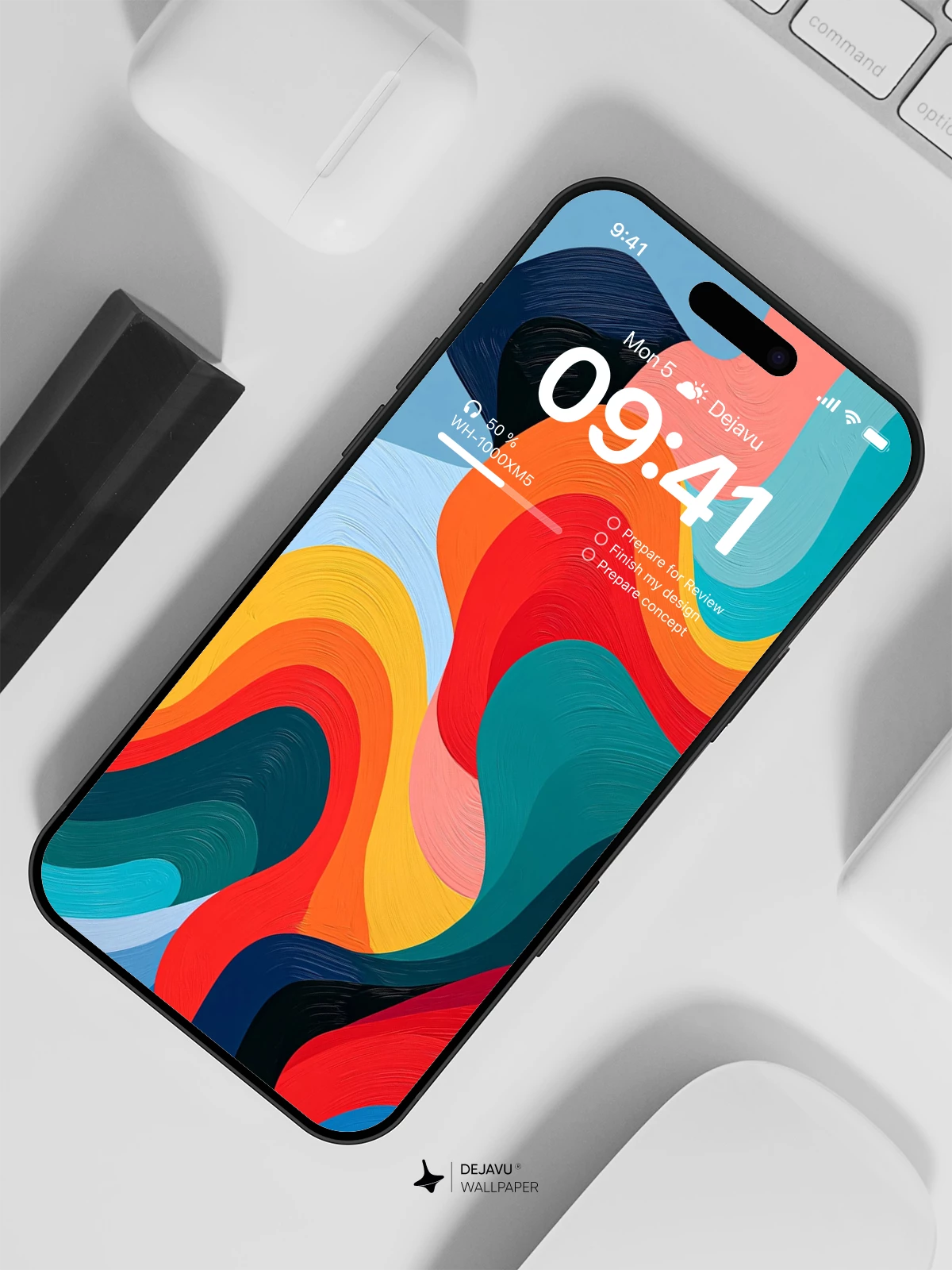 Abstract Colorful Waves Wallpaper 4K for iPhone Lock Screen