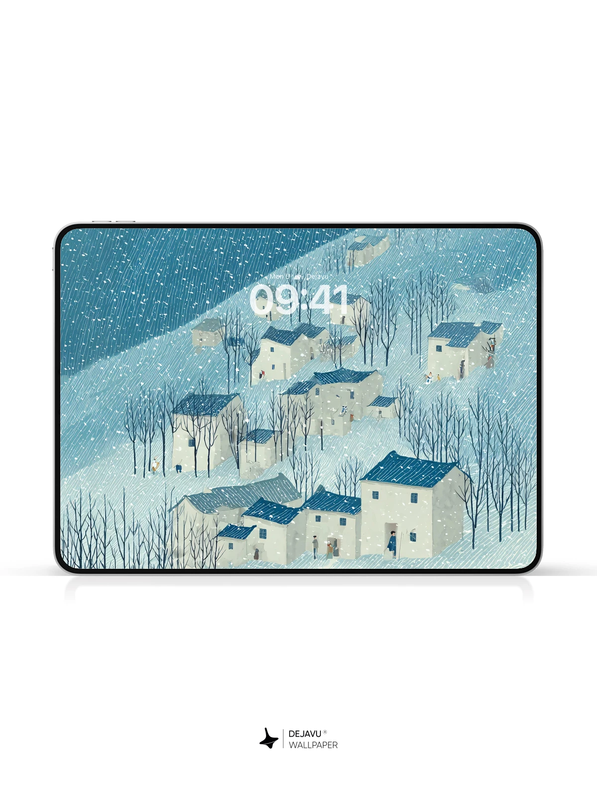 Snowy Mountain Village Wallpaper 4K for iPhone Lock Screen