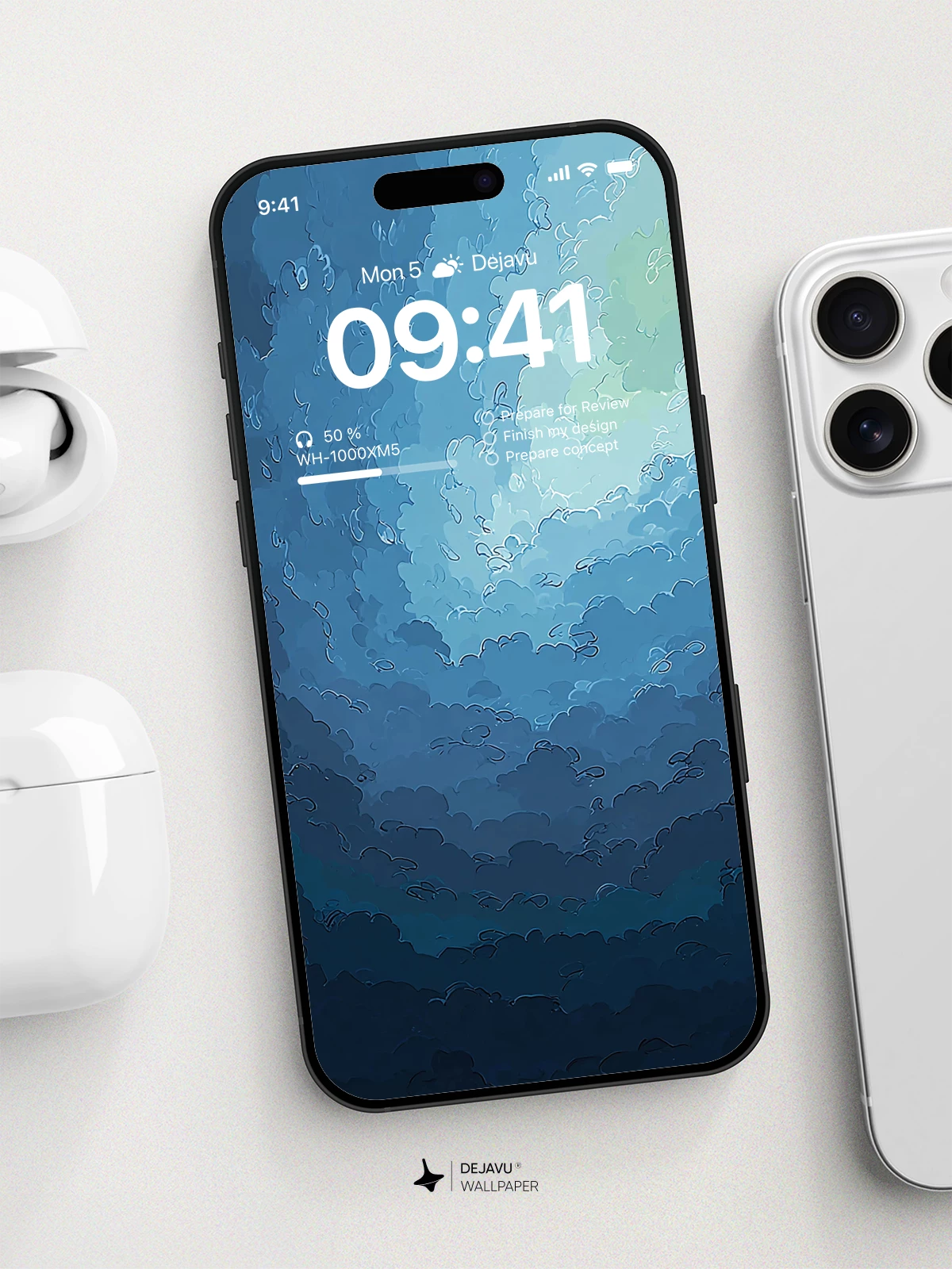 Blue Gradient Sky Wallpaper 4K for iPhone Lock Screen