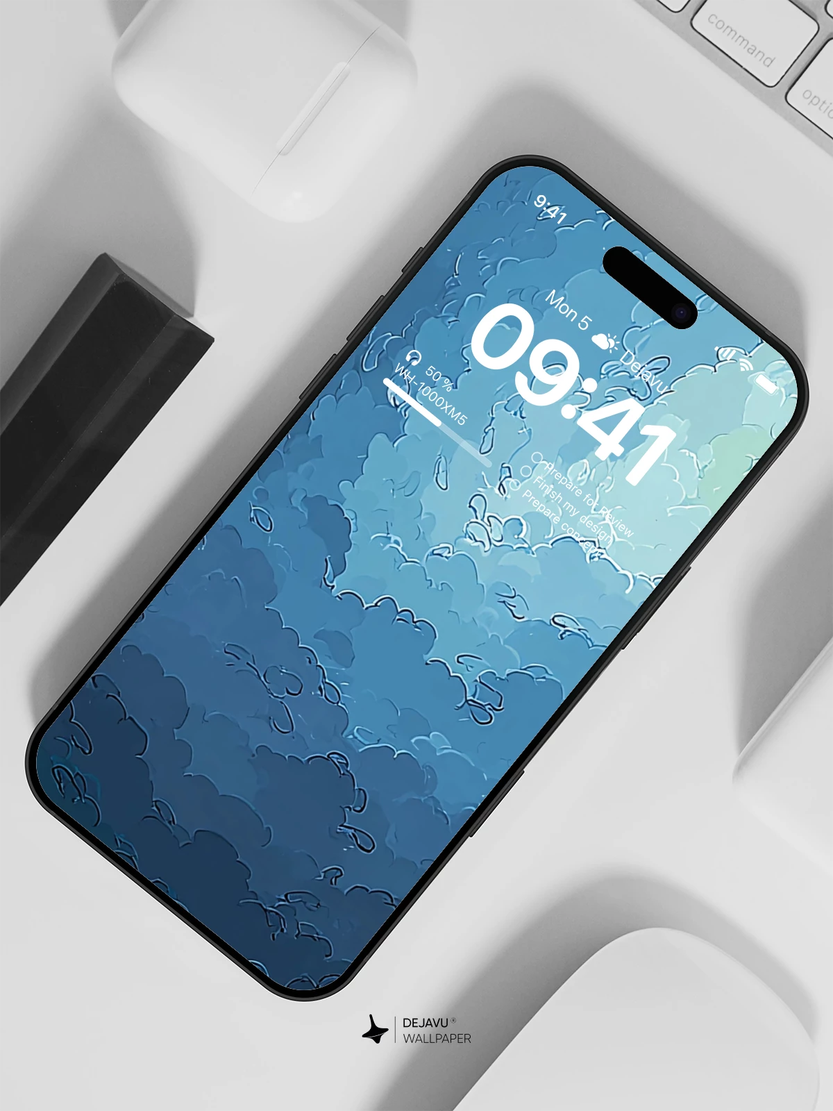 Blue Gradient Sky Wallpaper 4K for iPhone Lock Screen