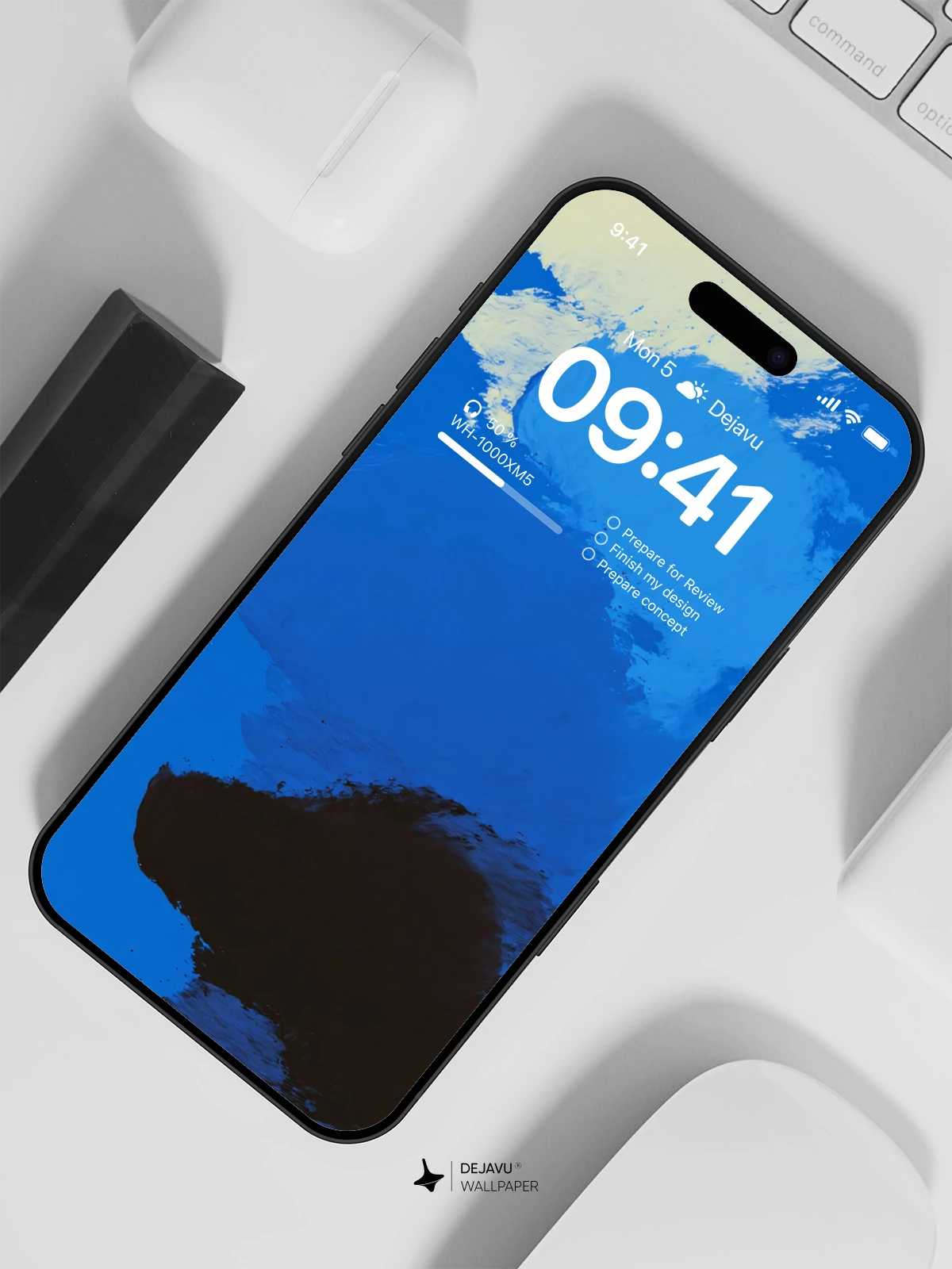 Abstract Blue Art Wallpaper 4K for iPhone Lock Screen
