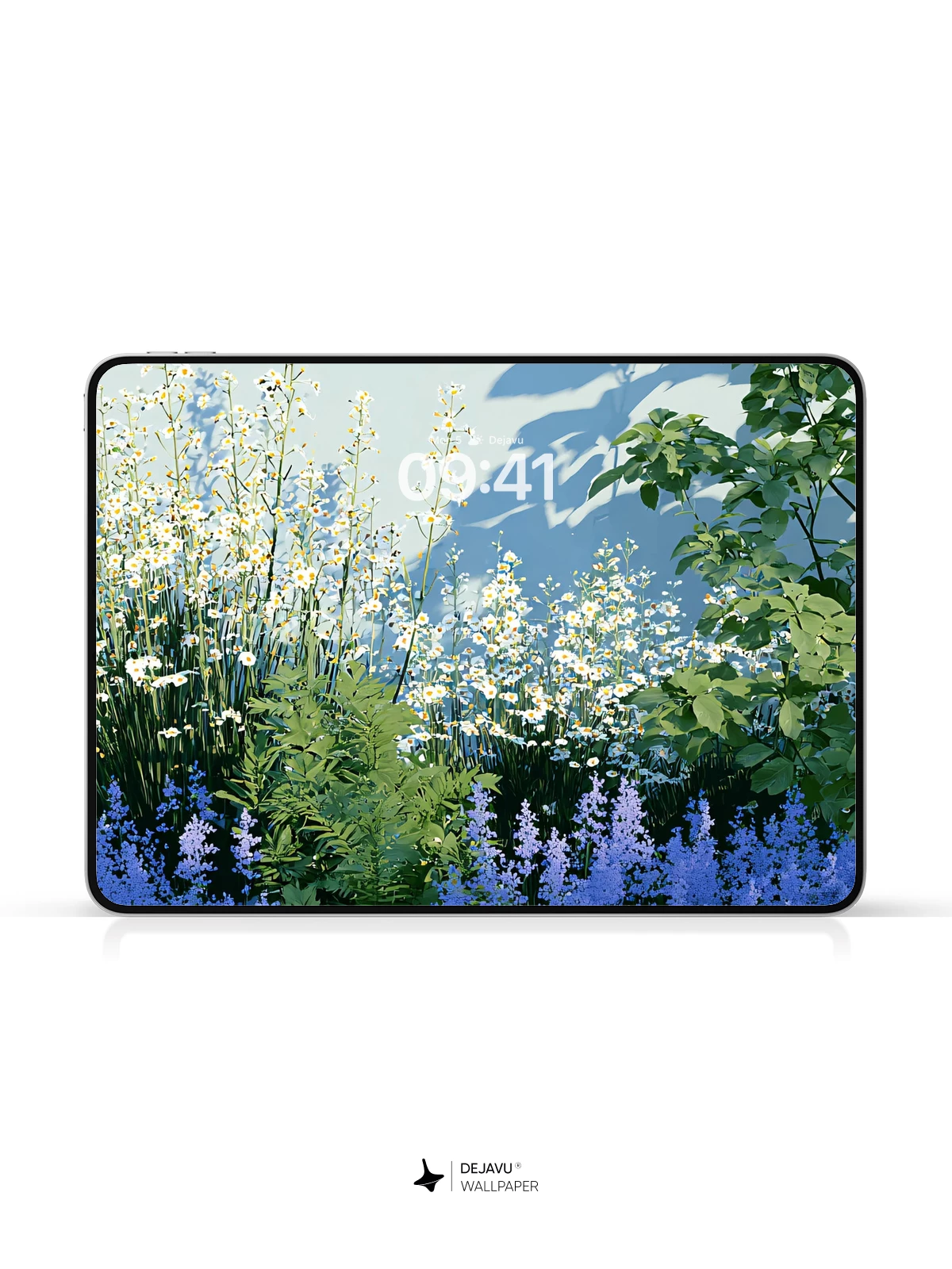 Blue Floral Garden Wallpaper 4K for Mobile Background