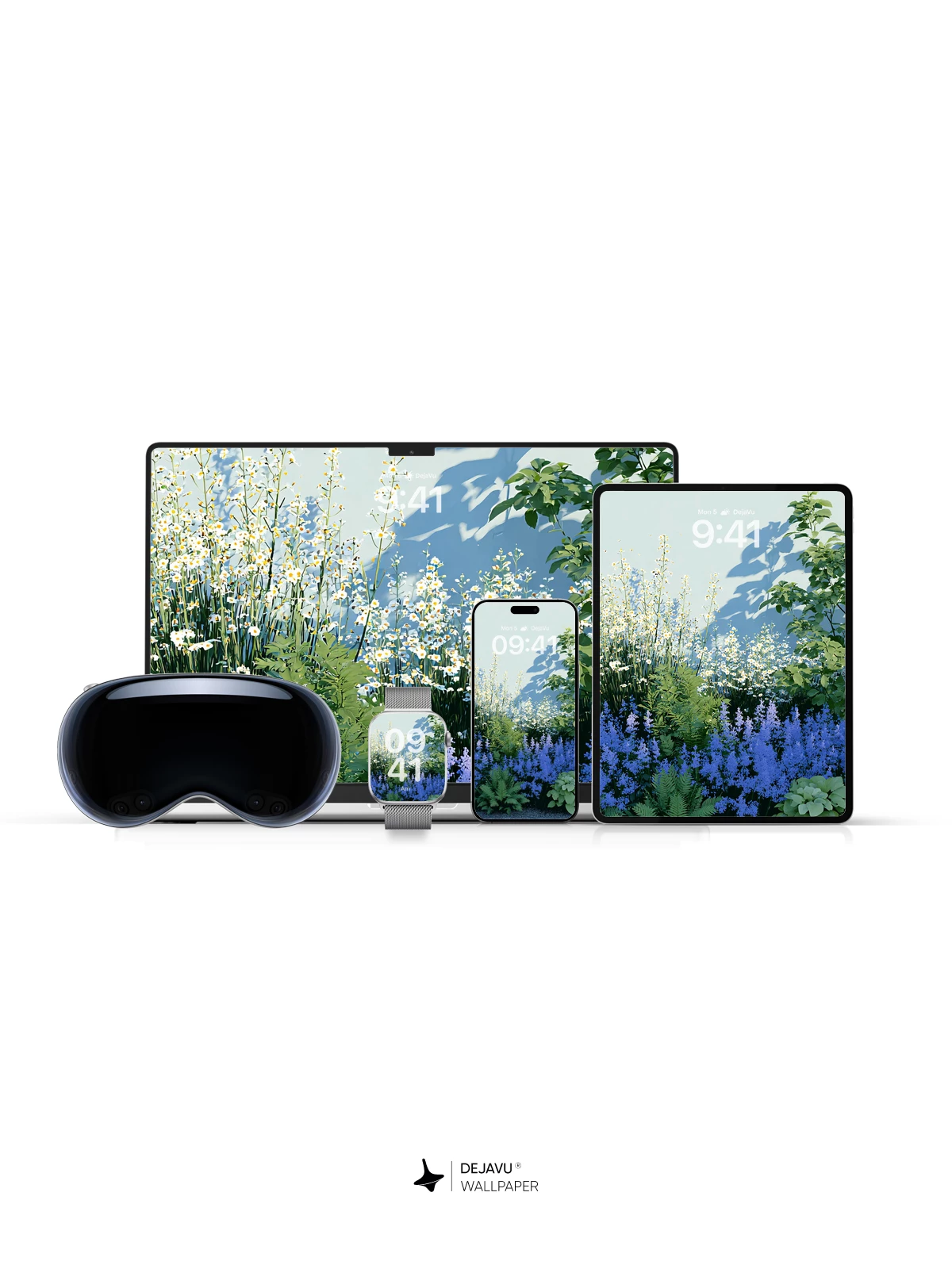Blue Floral Garden Wallpaper 4K for Mobile Background