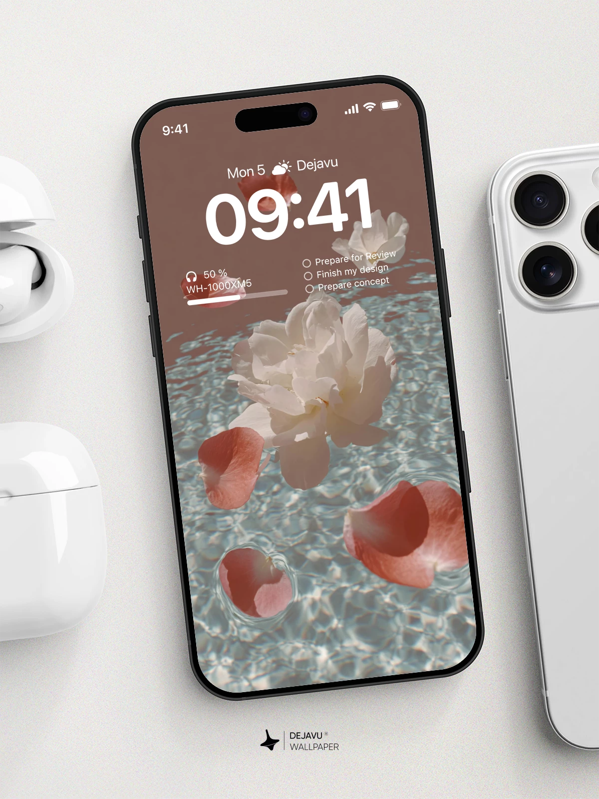 Flower Petals on Water Wallpaper 4K for Mobile Background
