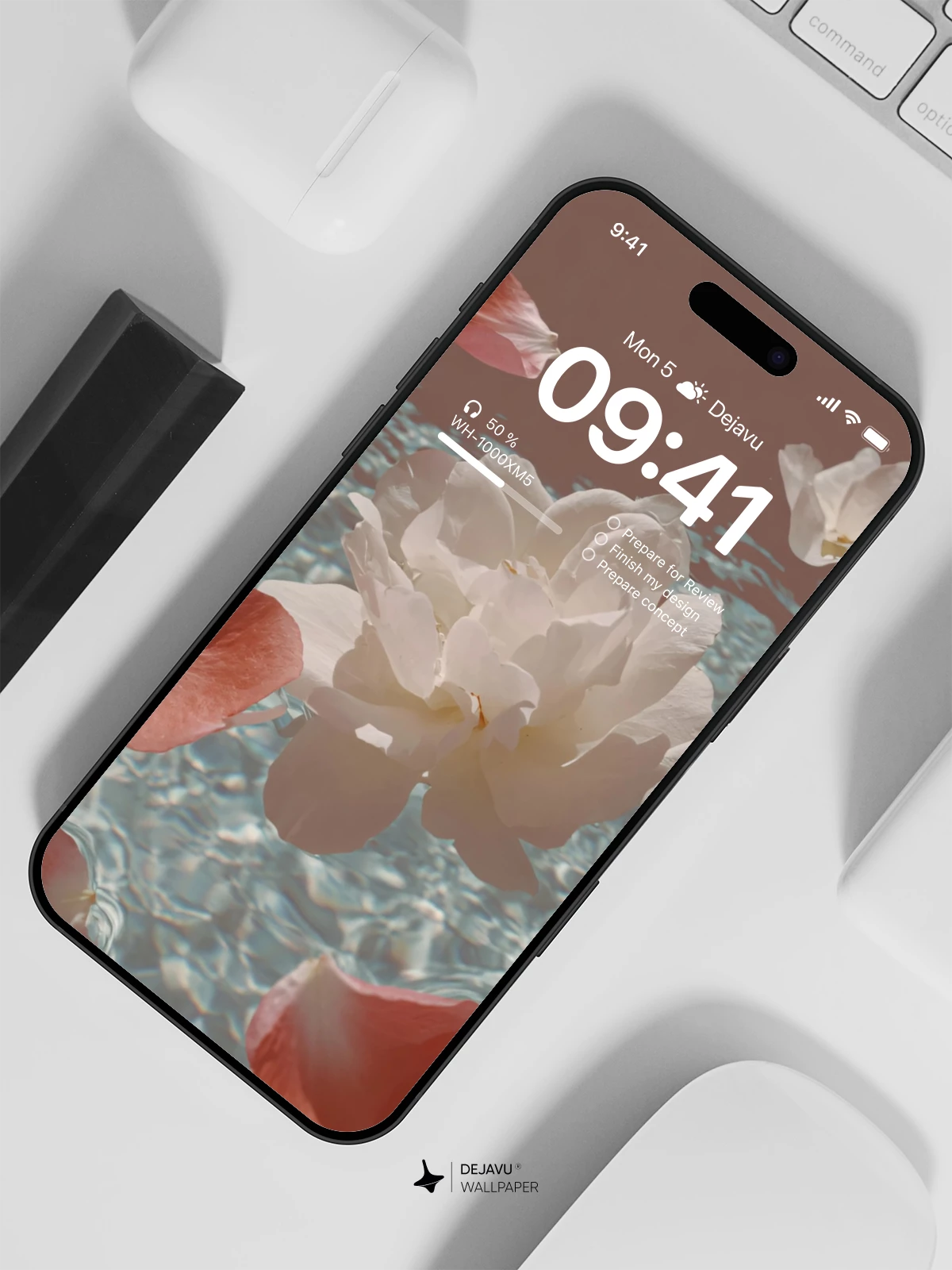 Flower Petals on Water Wallpaper 4K for Mobile Background