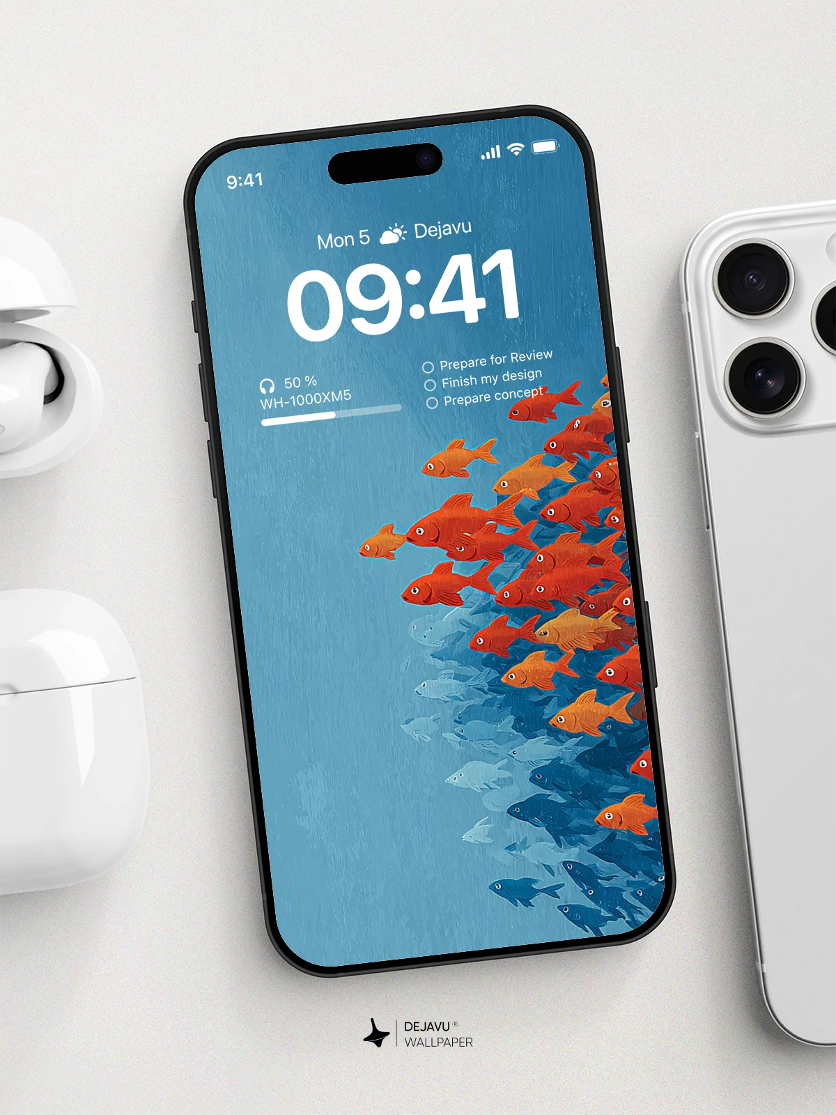 Red Fish School Wallpaper 4K for iPhone Lock Screen