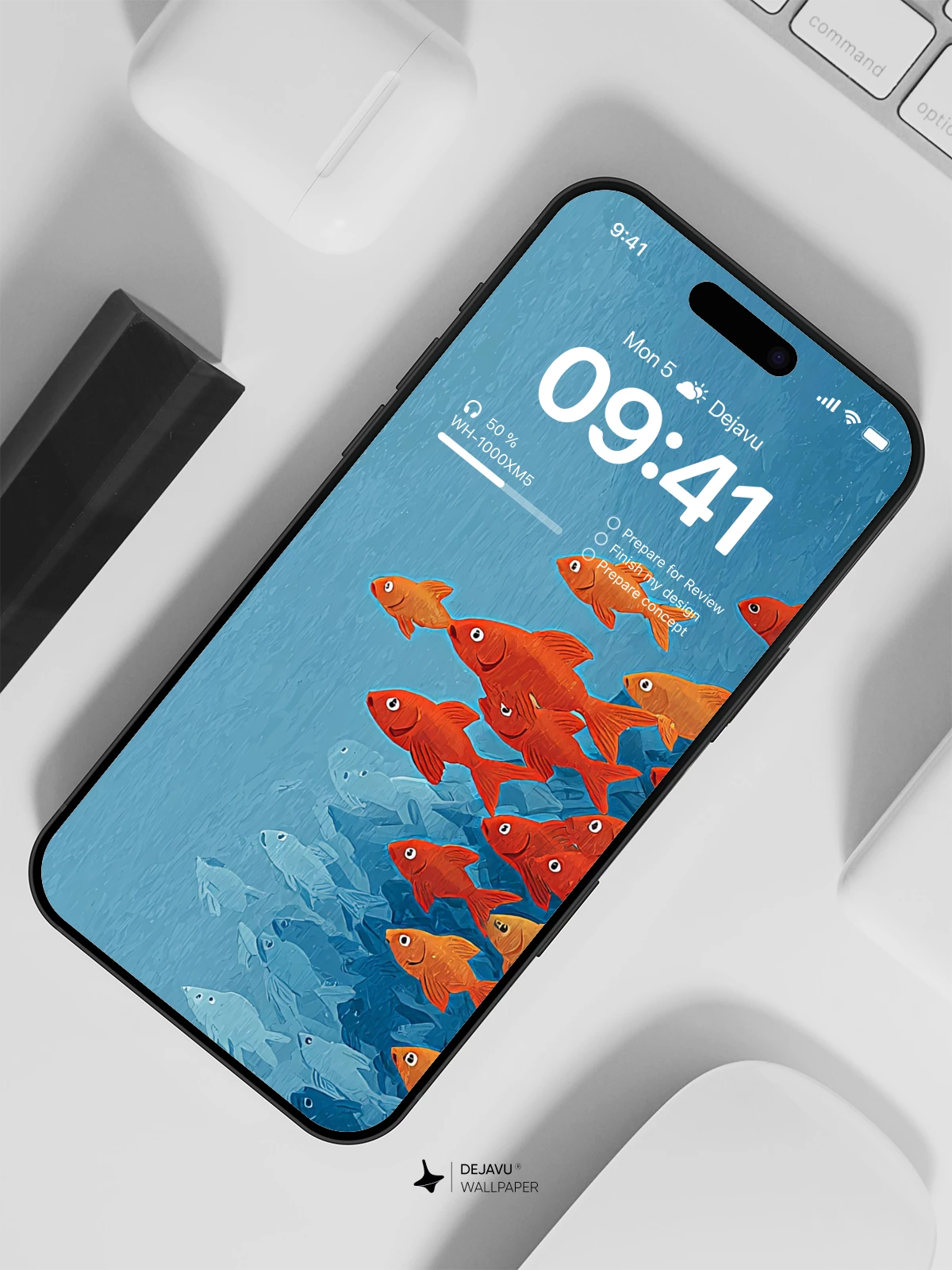 Red Fish School Wallpaper 4K for iPhone Lock Screen
