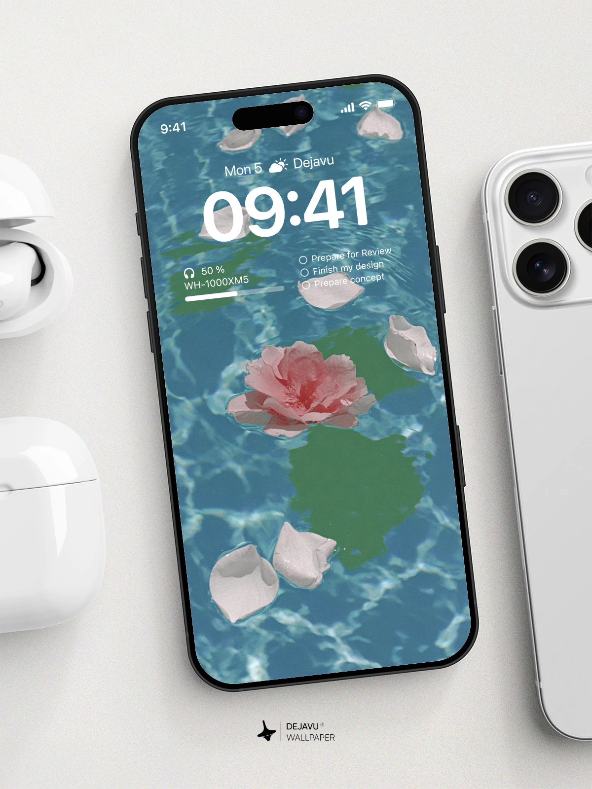 Rose Petal Water Wallpaper 4K for iPhone Lock Screen