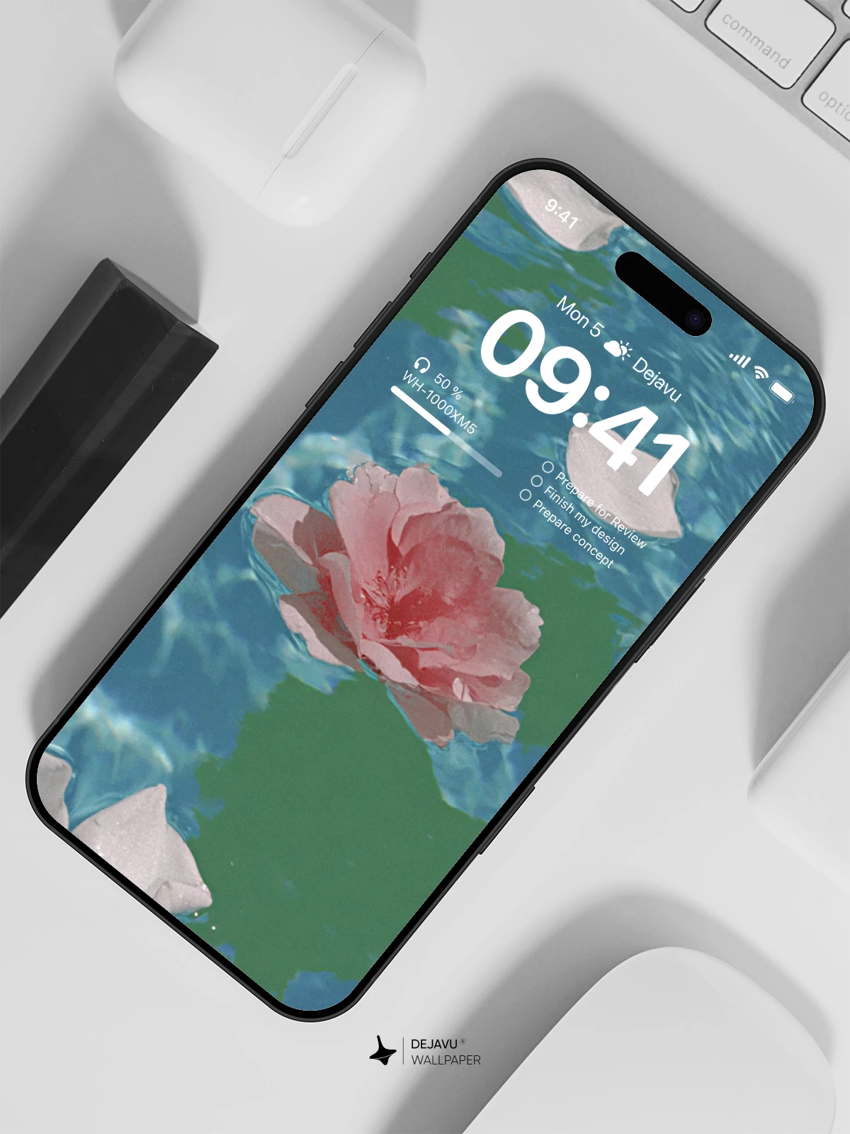 Rose Petal Water Wallpaper 4K for iPhone Lock Screen