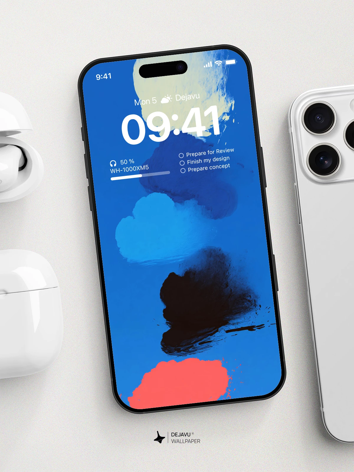 Abstract Blue Clouds Wallpaper 4K for iPhone Lock Screen
