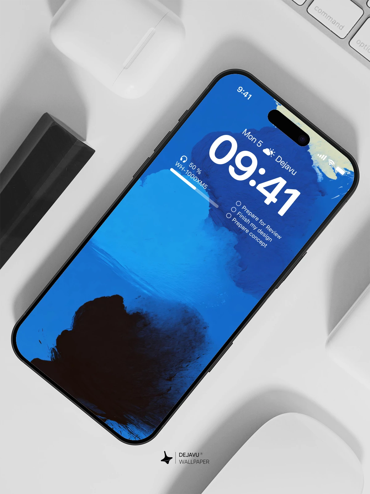 Abstract Blue Clouds Wallpaper 4K for iPhone Lock Screen