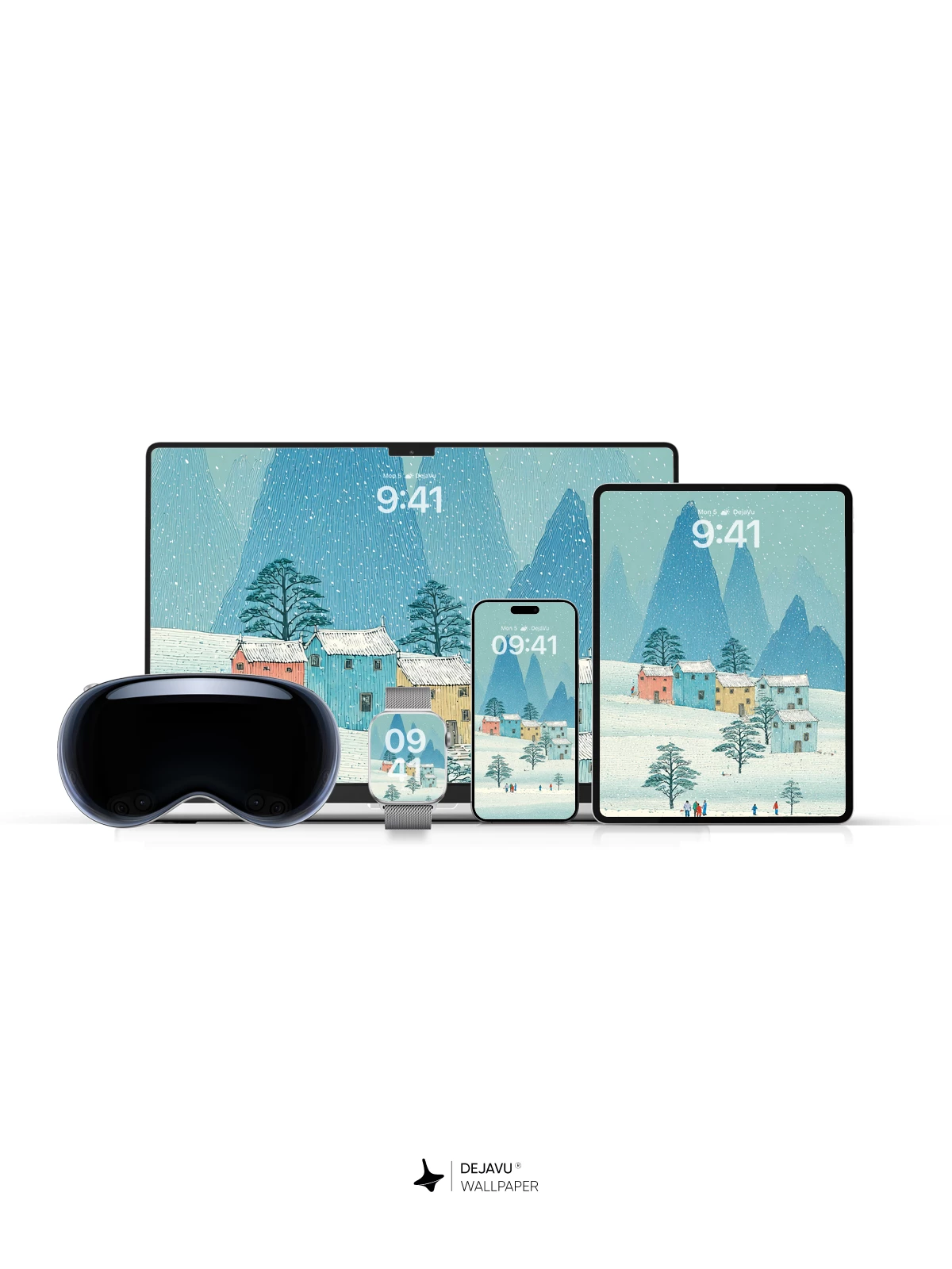 Snowy Village Wallpaper 4K for iPhone Lock Screen