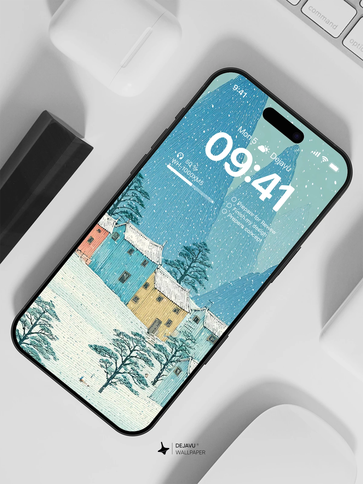 Snowy Village Wallpaper 4K for iPhone Lock Screen