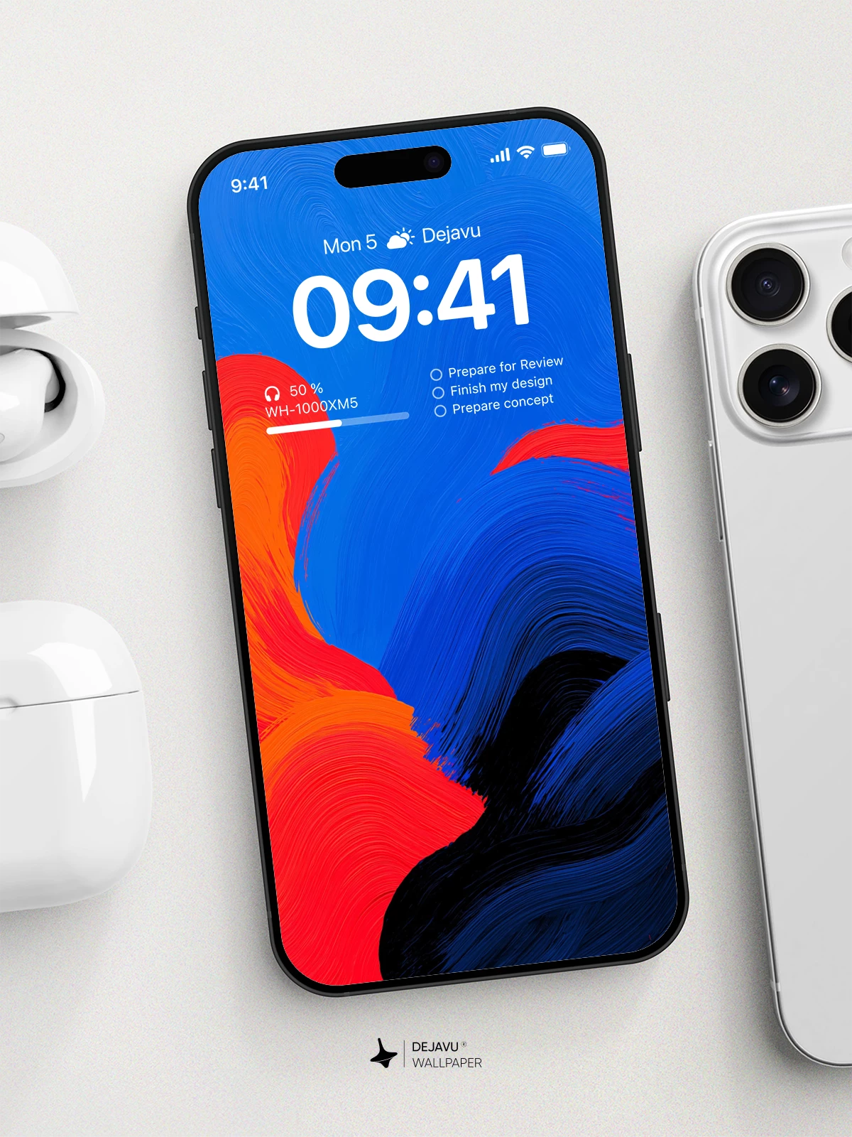 Abstract Red and Blue Swirl Wallpaper 4K for iPhone Lock Screen
