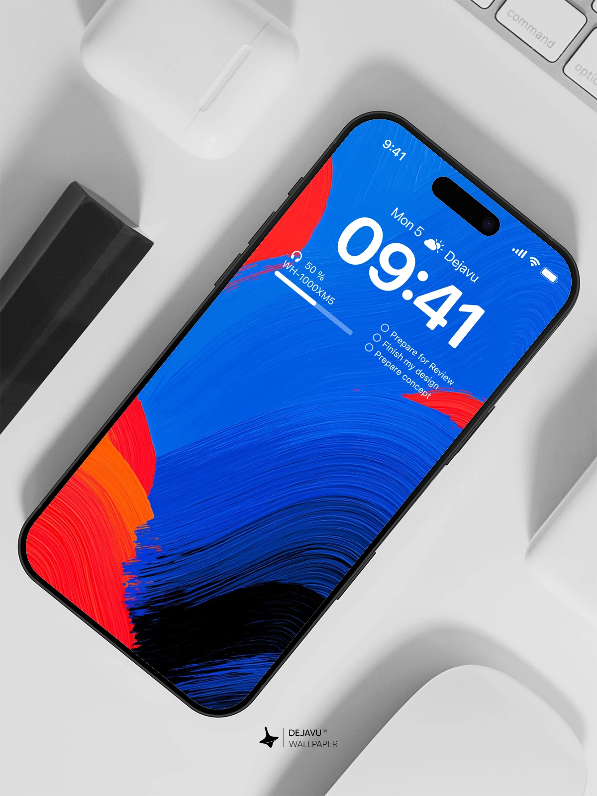 Abstract Red and Blue Swirl Wallpaper 4K for iPhone Lock Screen