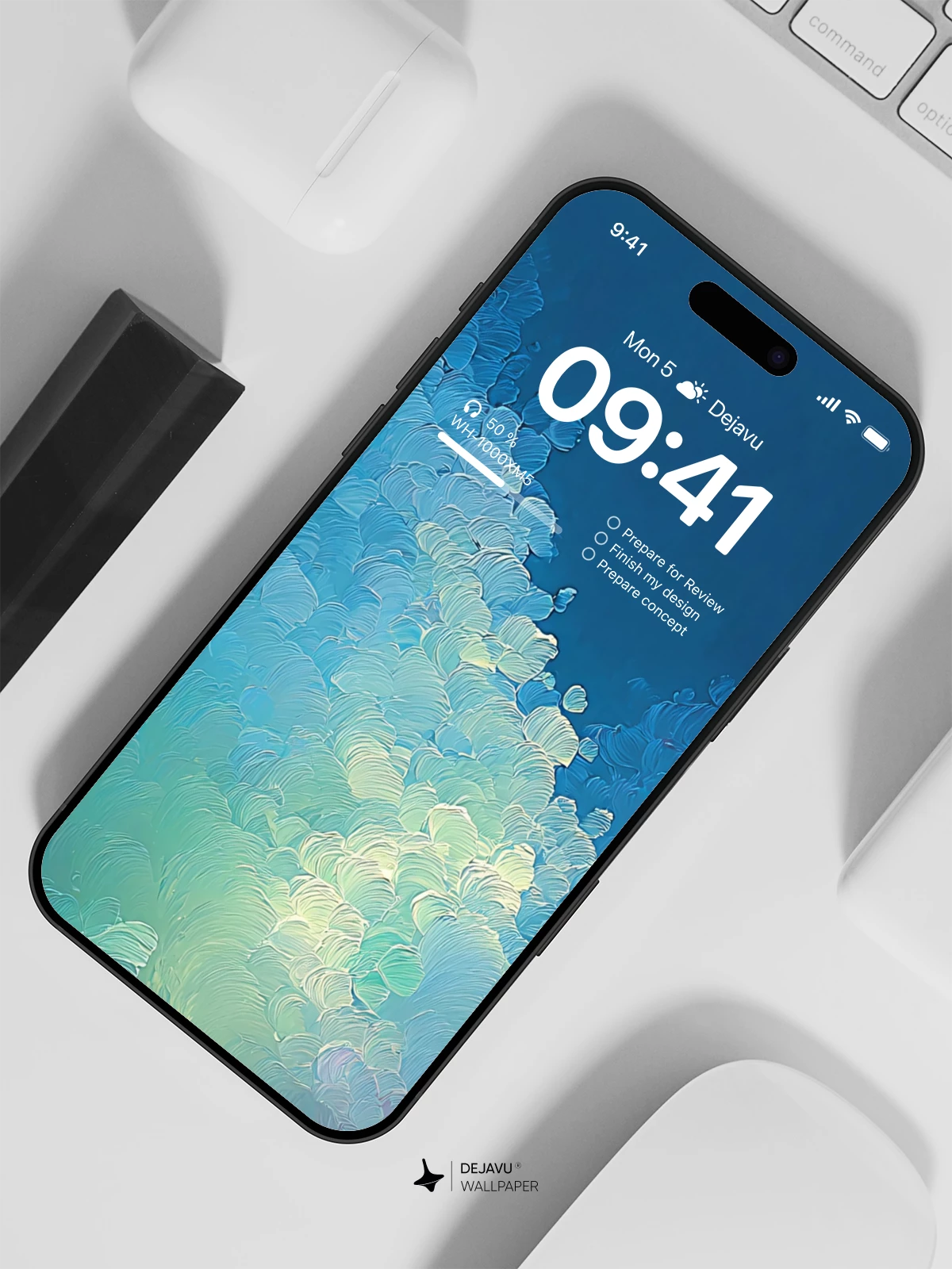 Abstract Blue Wave Wallpaper 4K for iPhone Lock Screen