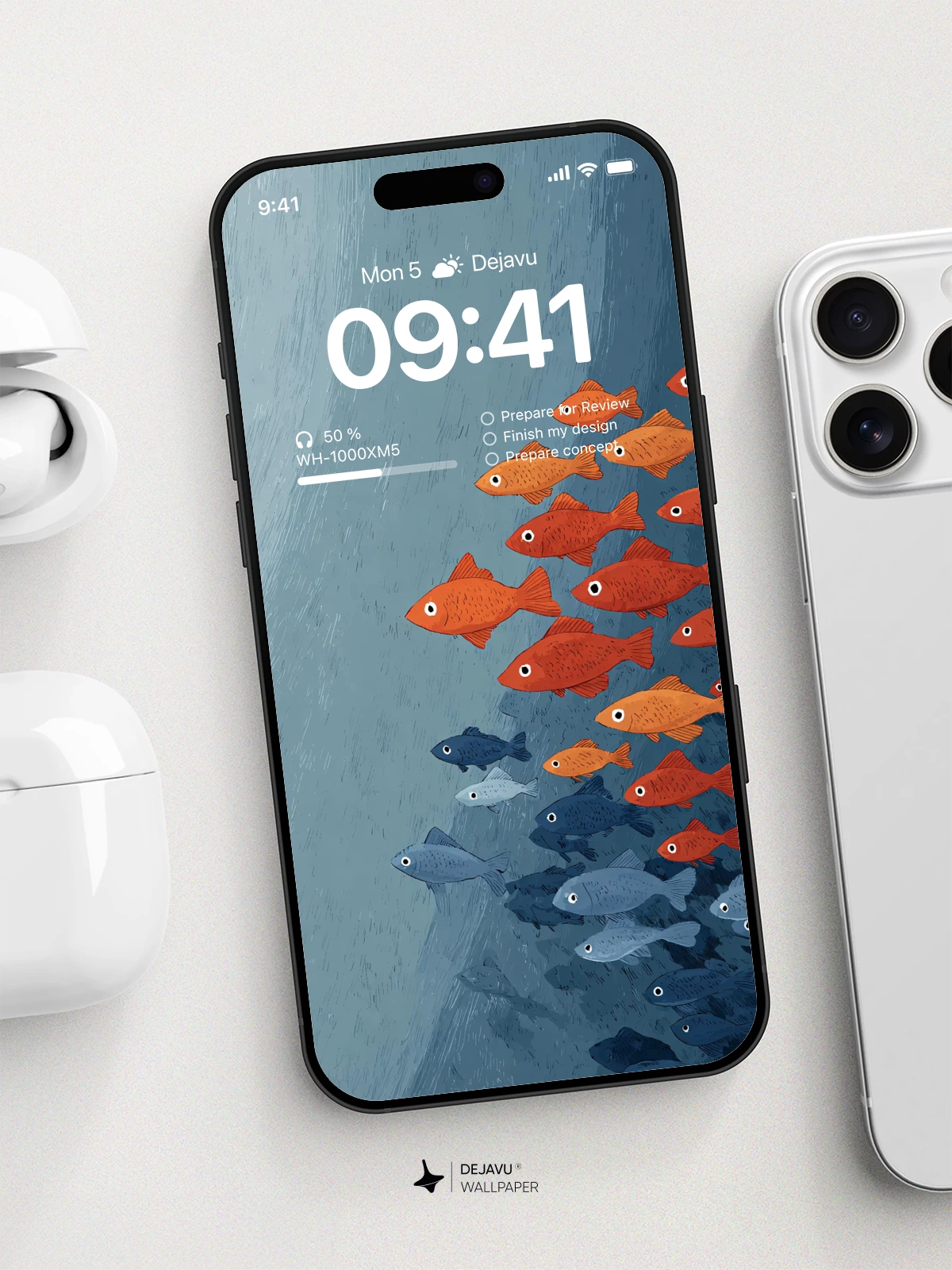 Underwater Fish School Wallpaper 4K for iPhone Lock Screen